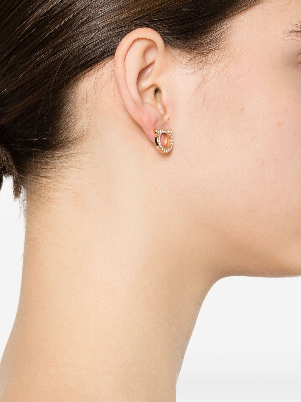 Ferragamo Crystal - Embellished Earrings — Gold