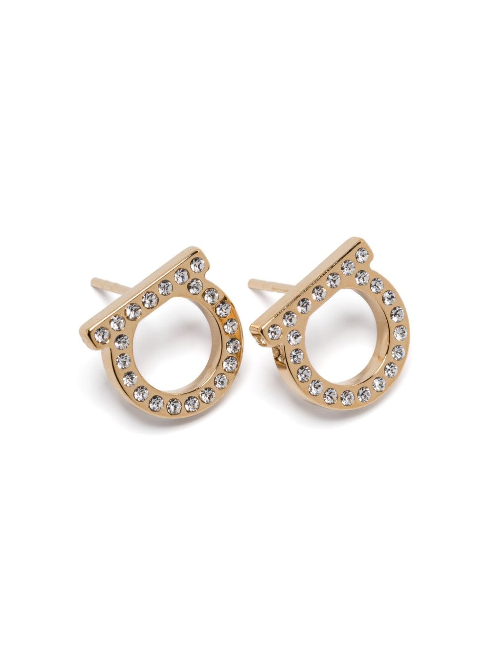 Ferragamo Crystal - Embellished Earrings — Gold