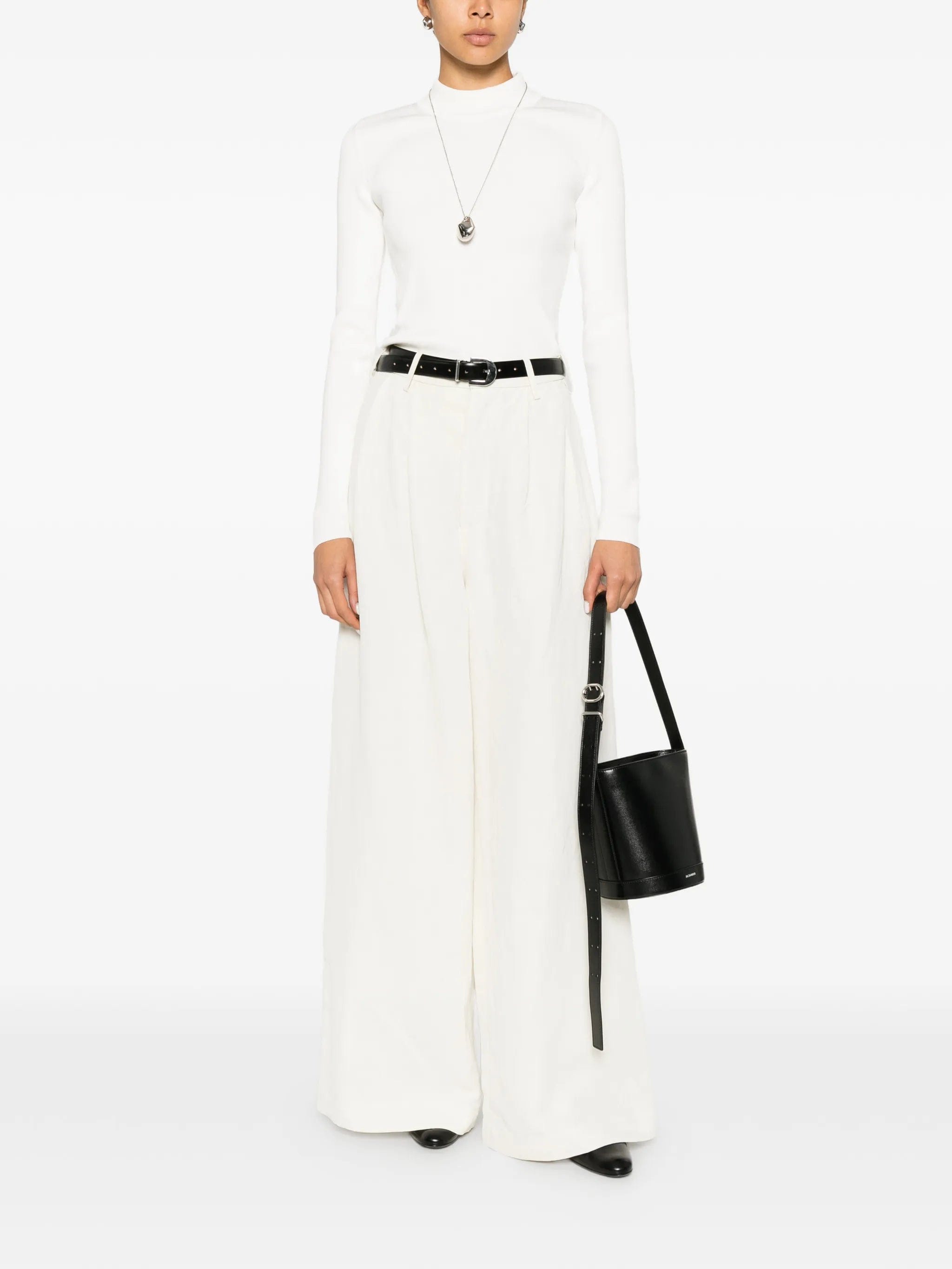 Jil Sander ribbed - knit mock - neck sweater