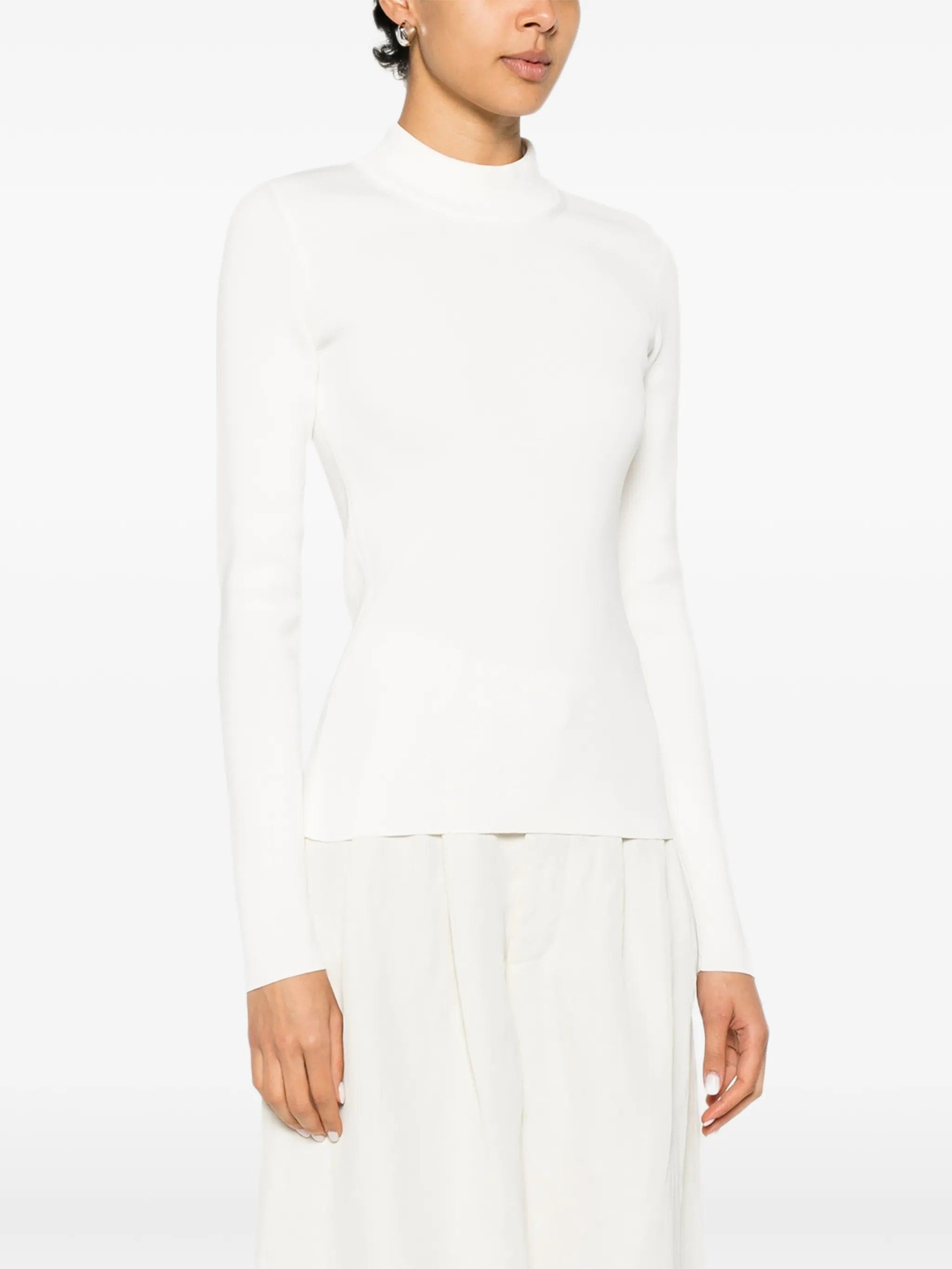 Jil Sander ribbed - knit mock - neck sweater