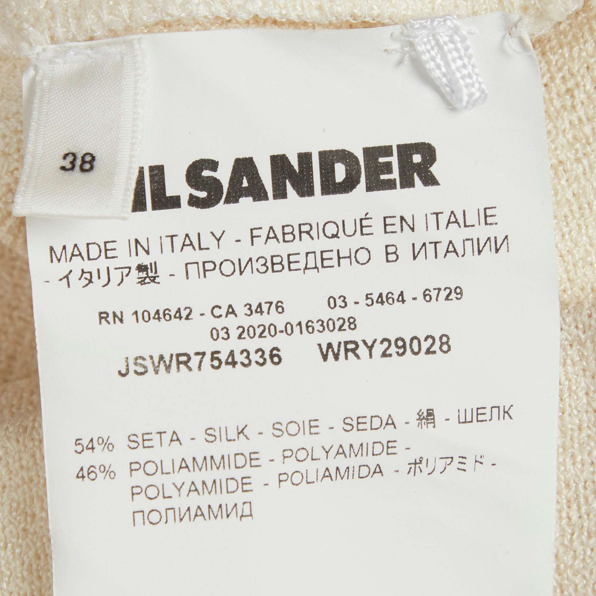 Jil Sander White Stretch Crepe Sleeveless Maxi Dress