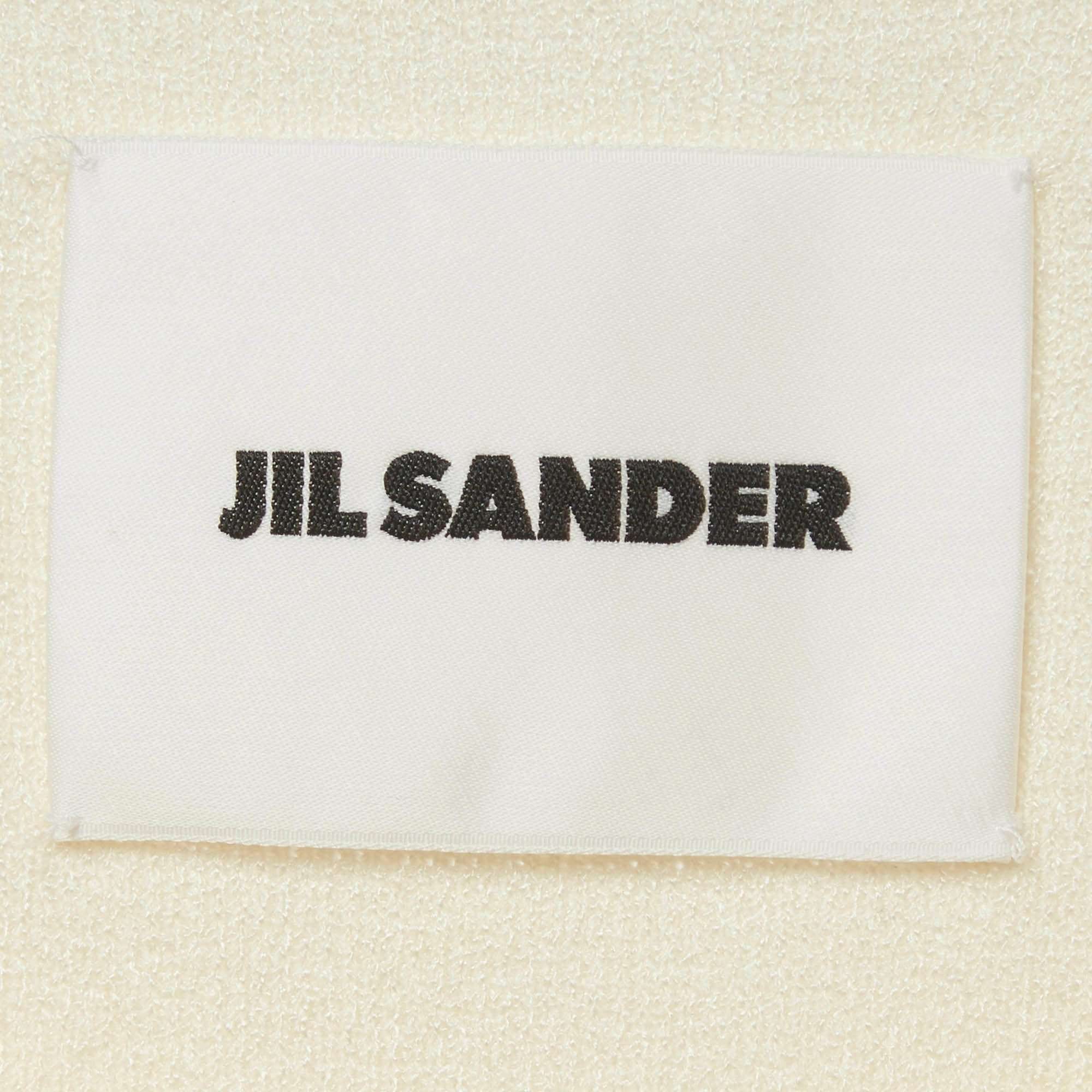 Jil Sander White Stretch Crepe Sleeveless Maxi Dress