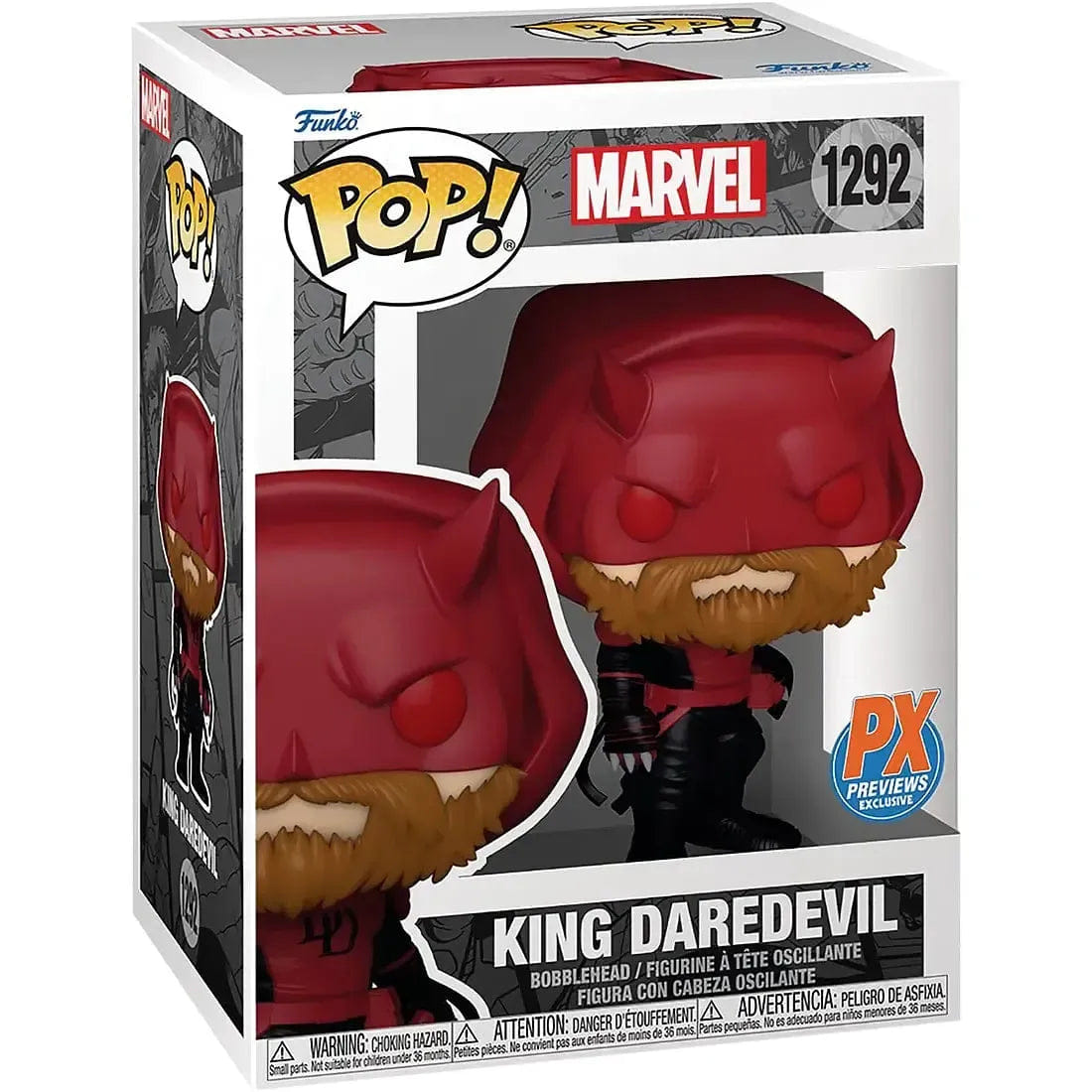 Funko Marvel - King Daredevil Bobble - Head Figure (4", Limited Edition 1 of 25,000) - Funko - Pop! Series (1292)