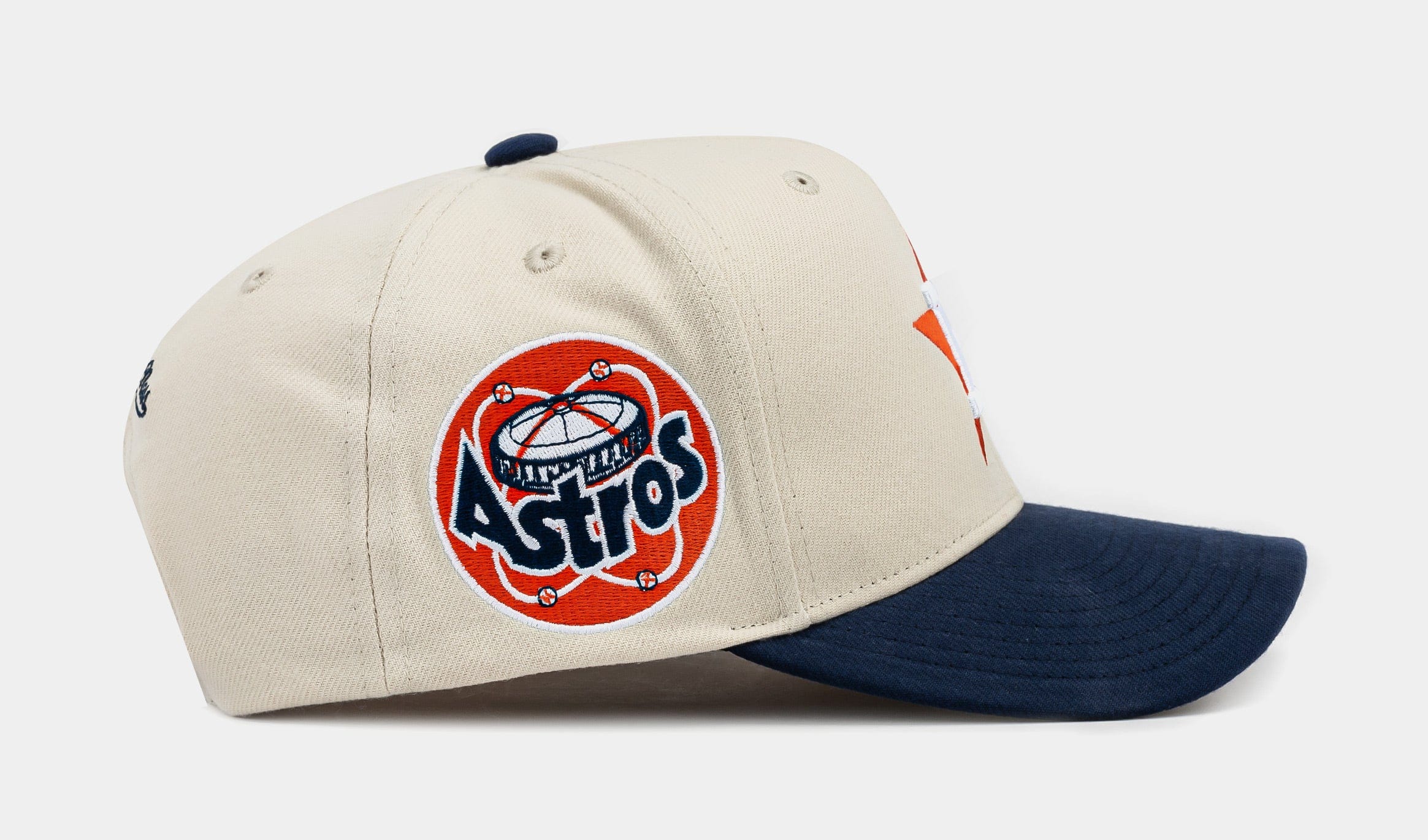 Mitchell & NESS Houston Astros Snapback Mens Hat (Orange/Beige)