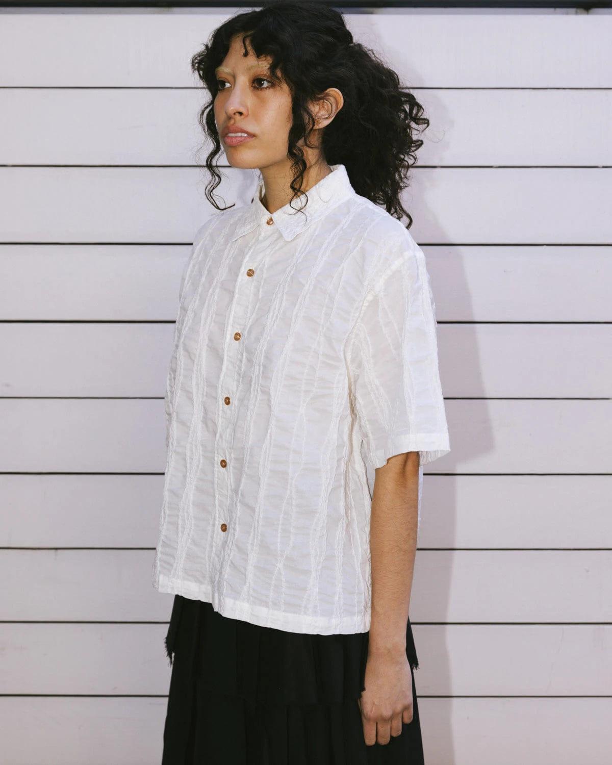 Brain Dead Twisted Piping Shirt - Natural