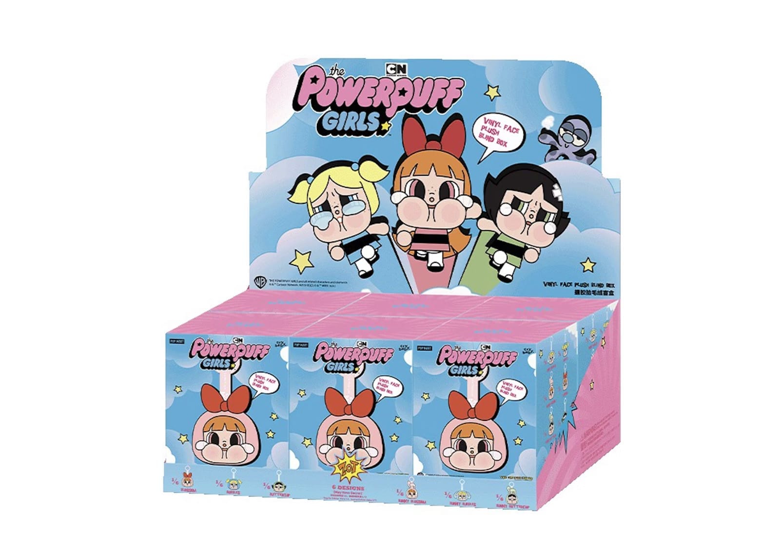 Pop Mart (labubu) Pop Mart CryBaby x Powerpuff Girls Series Vinyl Face Plush Sealed Case (6 Blind Boxes)
