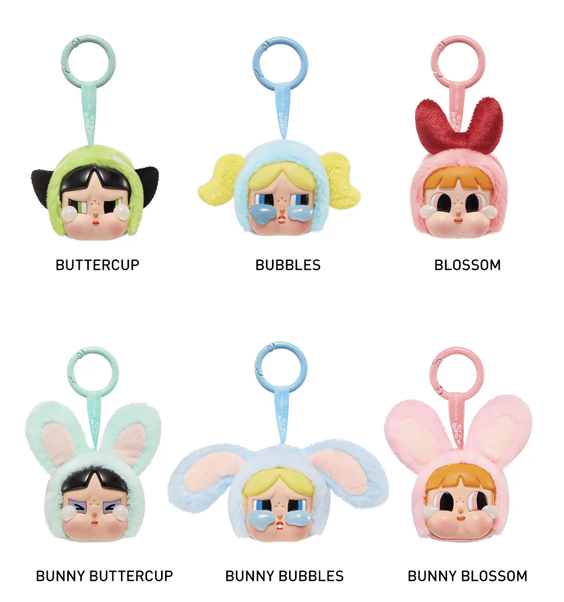 Pop Mart (labubu) Pop Mart CryBaby x Powerpuff Girls Series Vinyl Face Plush Sealed Case (6 Blind Boxes)