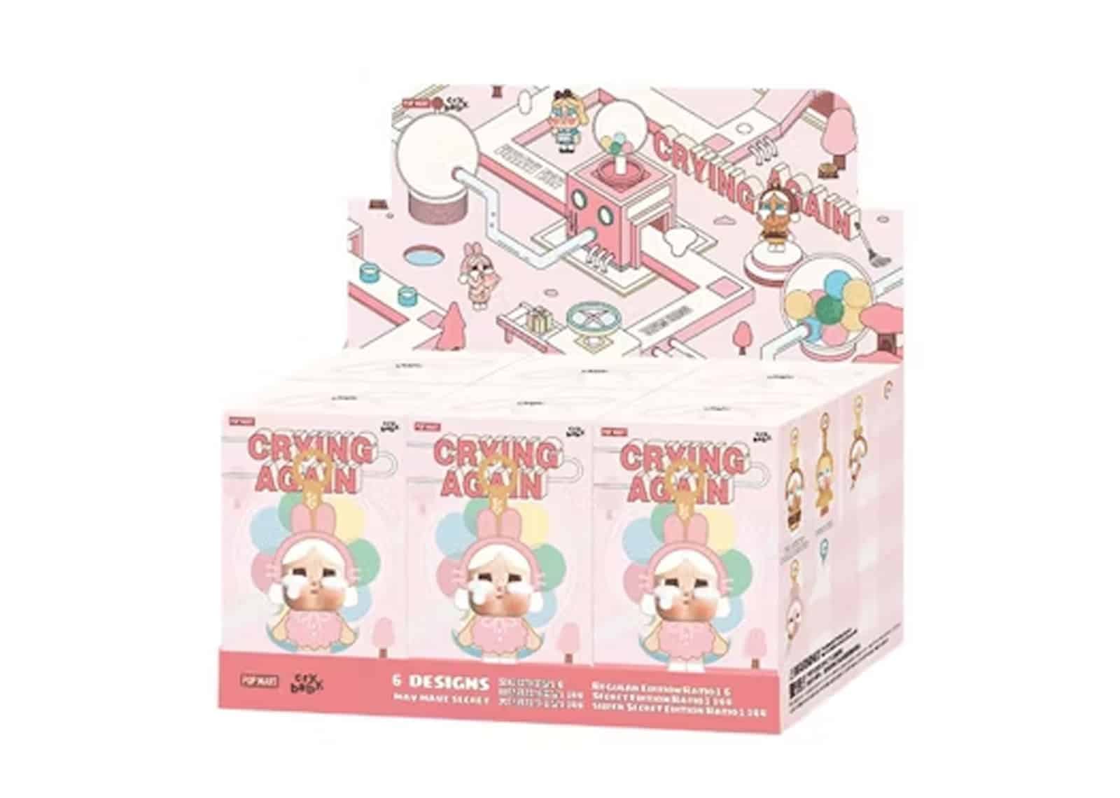 Pop Mart (labubu) Pop Mart CryBaby Crying Again Series Vinyl Face Plush Sealed Case (6 Blind Box)