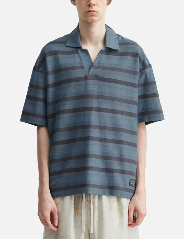Maison Kitsuné Oversize Striped Polo