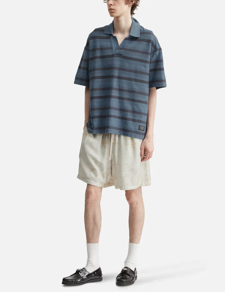 Maison Kitsuné Oversize Striped Polo