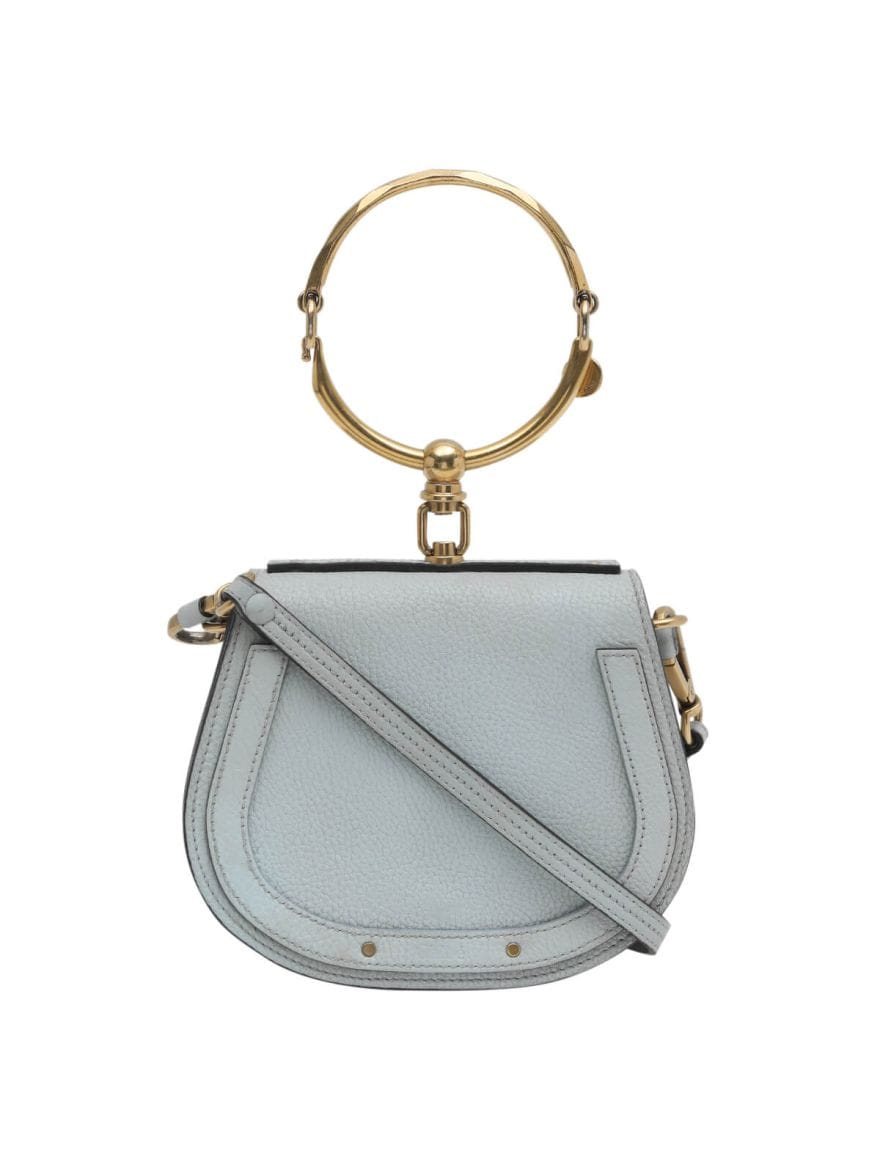 Chloe Leather & Suede Small Nile Bracelet Bag with Strap