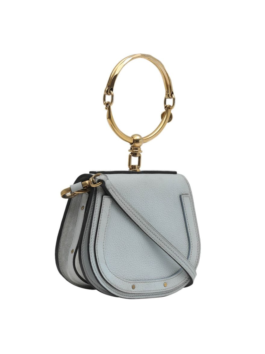 Chloe Leather & Suede Small Nile Bracelet Bag with Strap