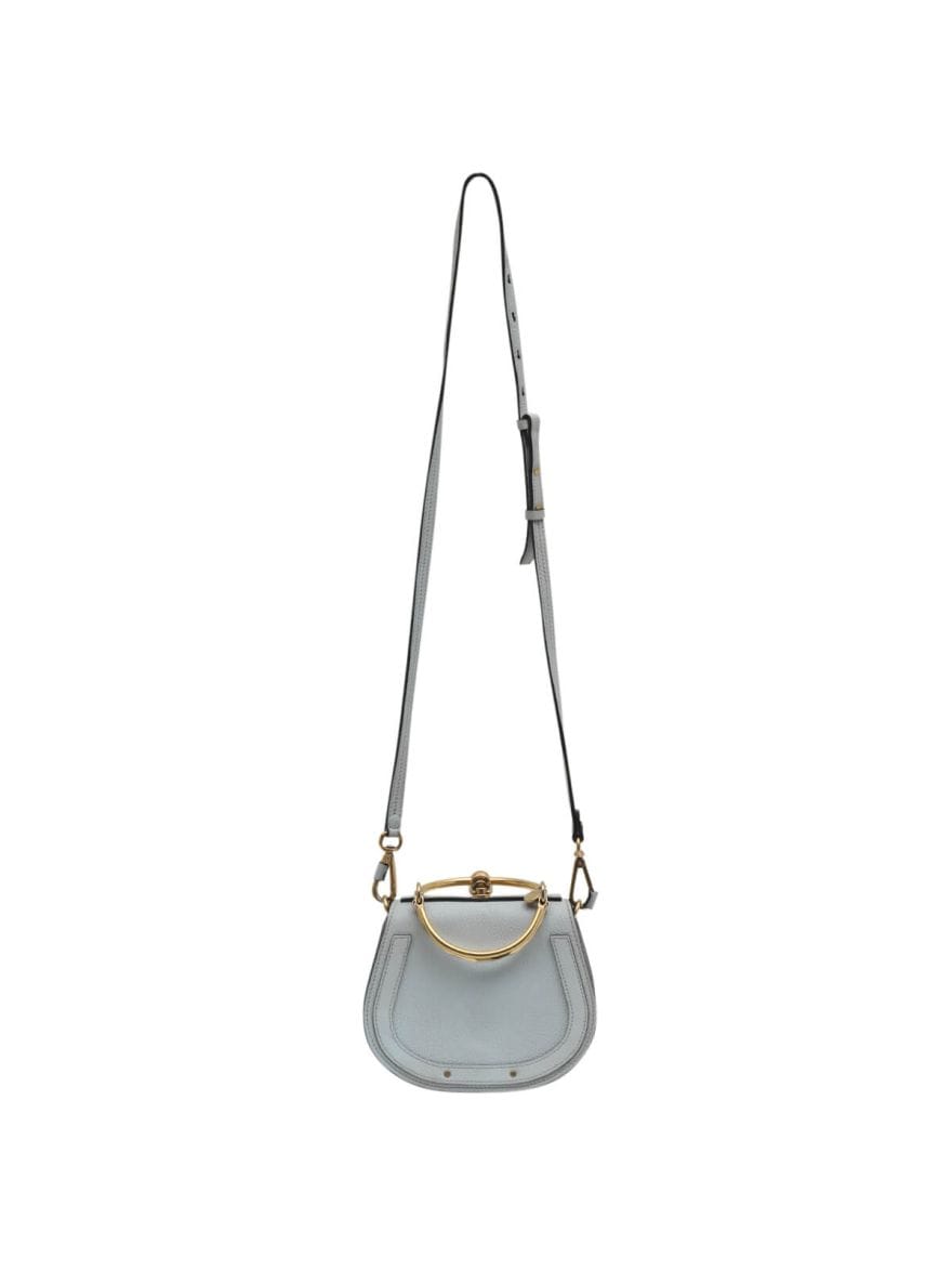 Chloe Leather & Suede Small Nile Bracelet Bag with Strap