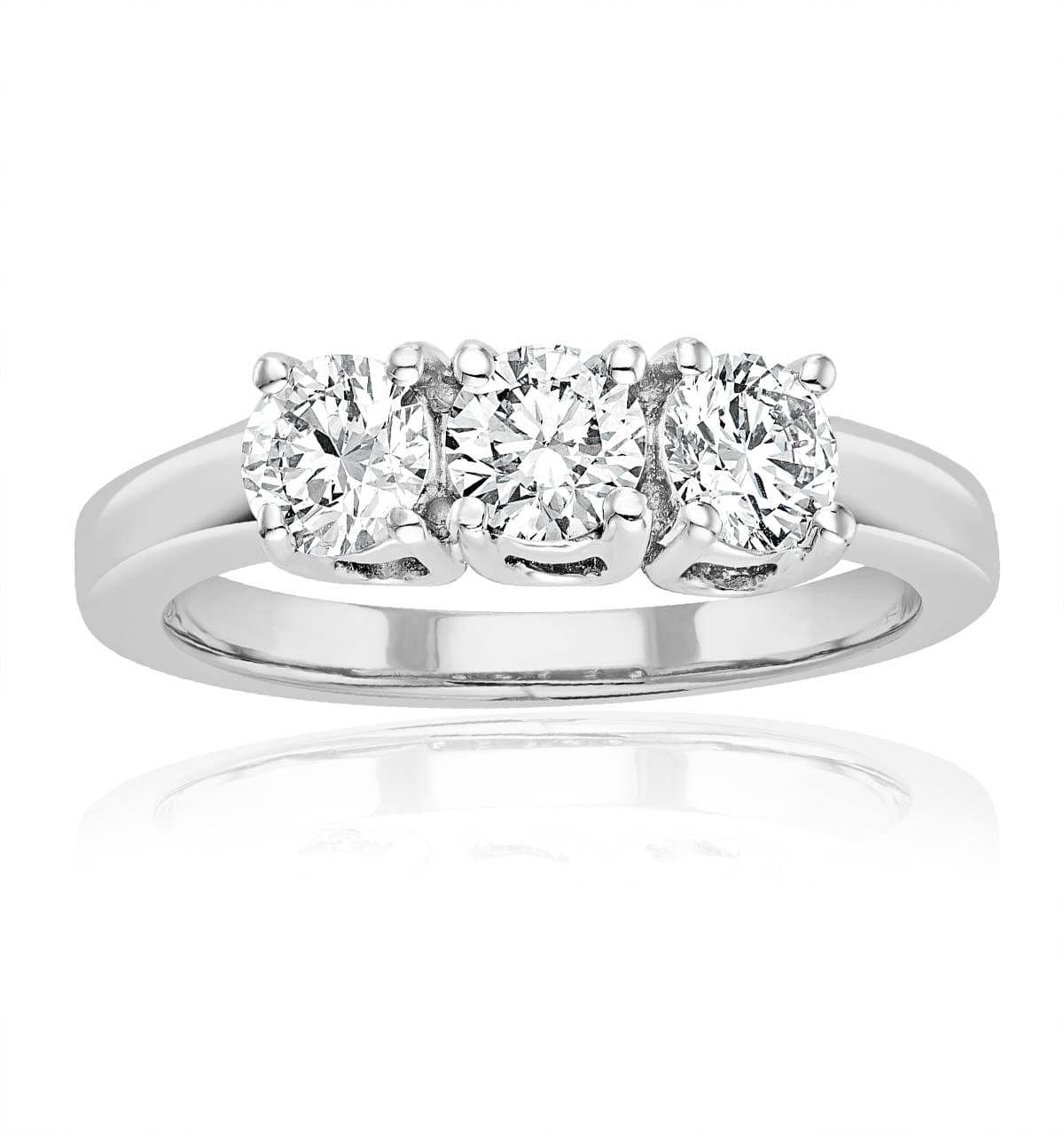 Chloe 18K White Gold 3 Stone Diamond Ring 1.00CT