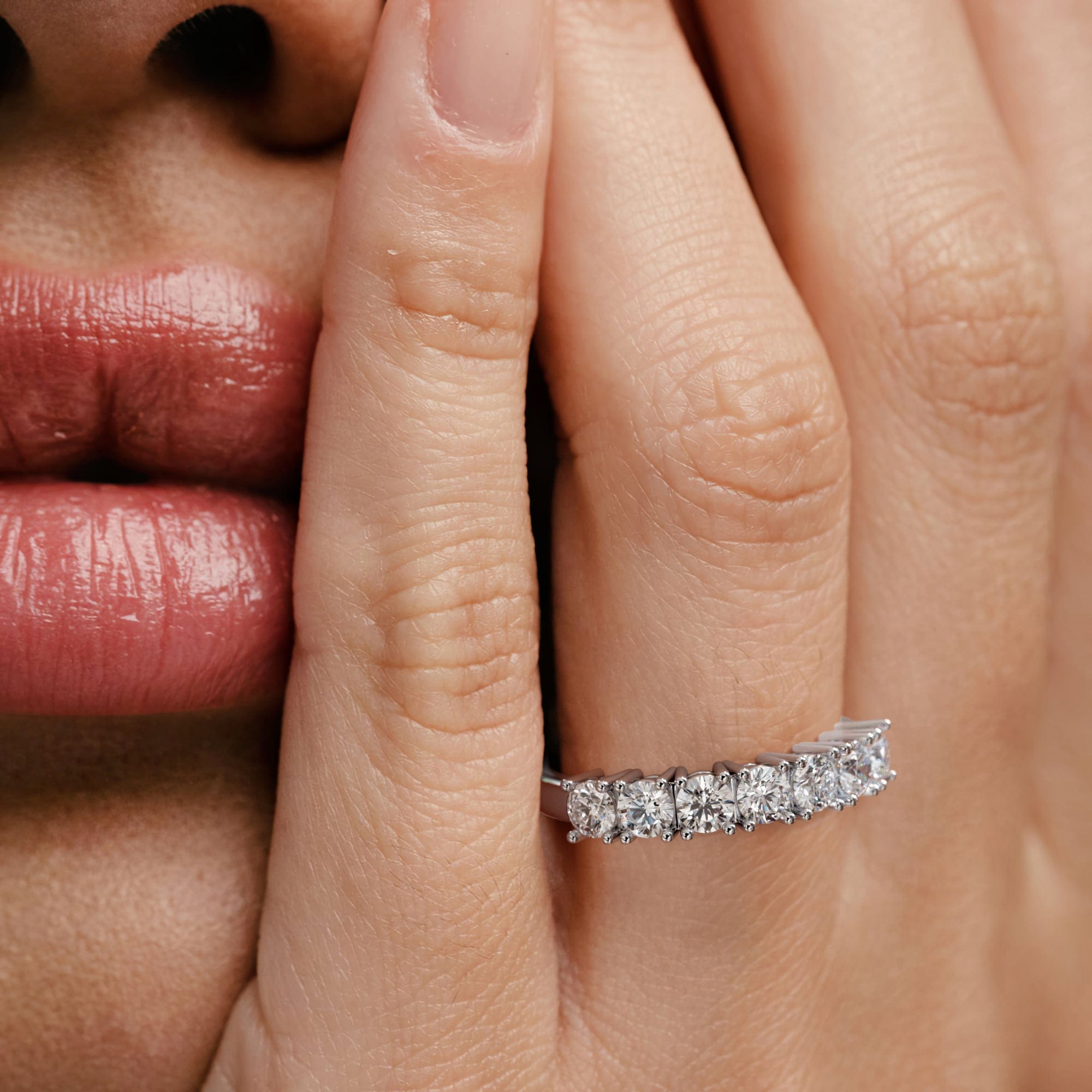 Chloe Platinum 7 Stone Diamond Eternity Ring 1.00CT H/SI