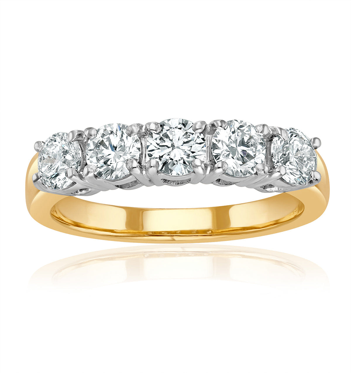 Chloe 18K Gold 5 Stone Lab Diamond Eternity Ring 1.00CT G/VS