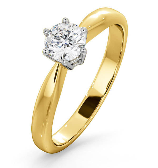 Chloe Certified 0.50CT Chloe High 18K Gold Engagement Ring G/SI1