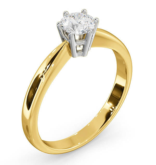 Chloe Certified 0.50CT Chloe High 18K Gold Engagement Ring G/SI1