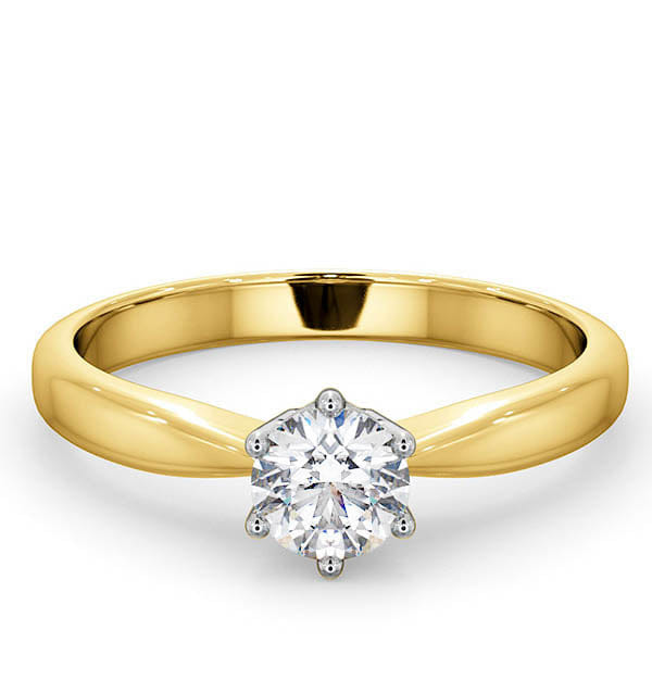 Chloe Certified 0.50CT Chloe High 18K Gold Engagement Ring G/SI1