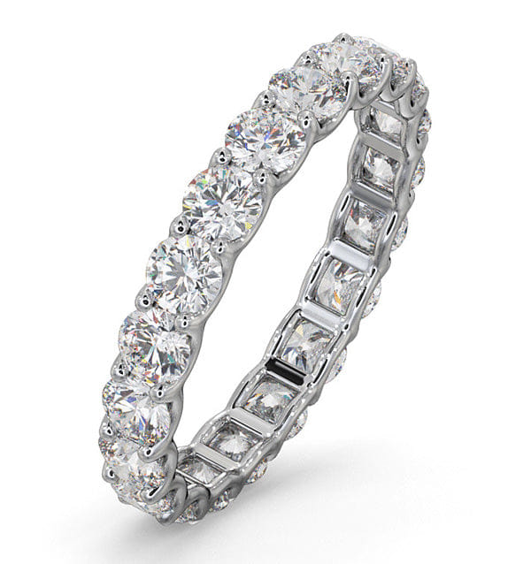 Chloe Lab Diamond Eternity Ring Platinum Claw Set 2.00ct G/Vs