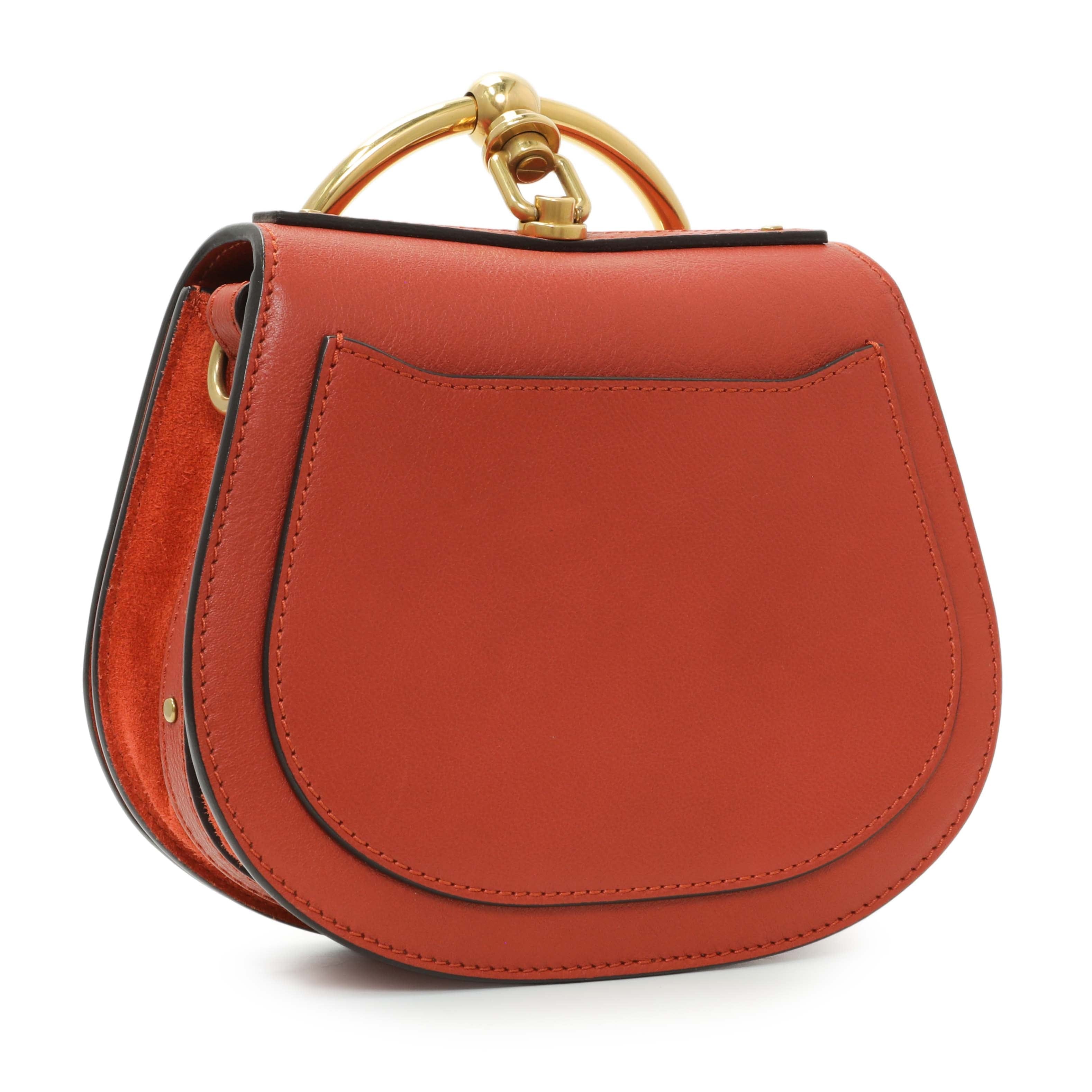 Chloe Red Calfskin Small Nile Bracelet Bag