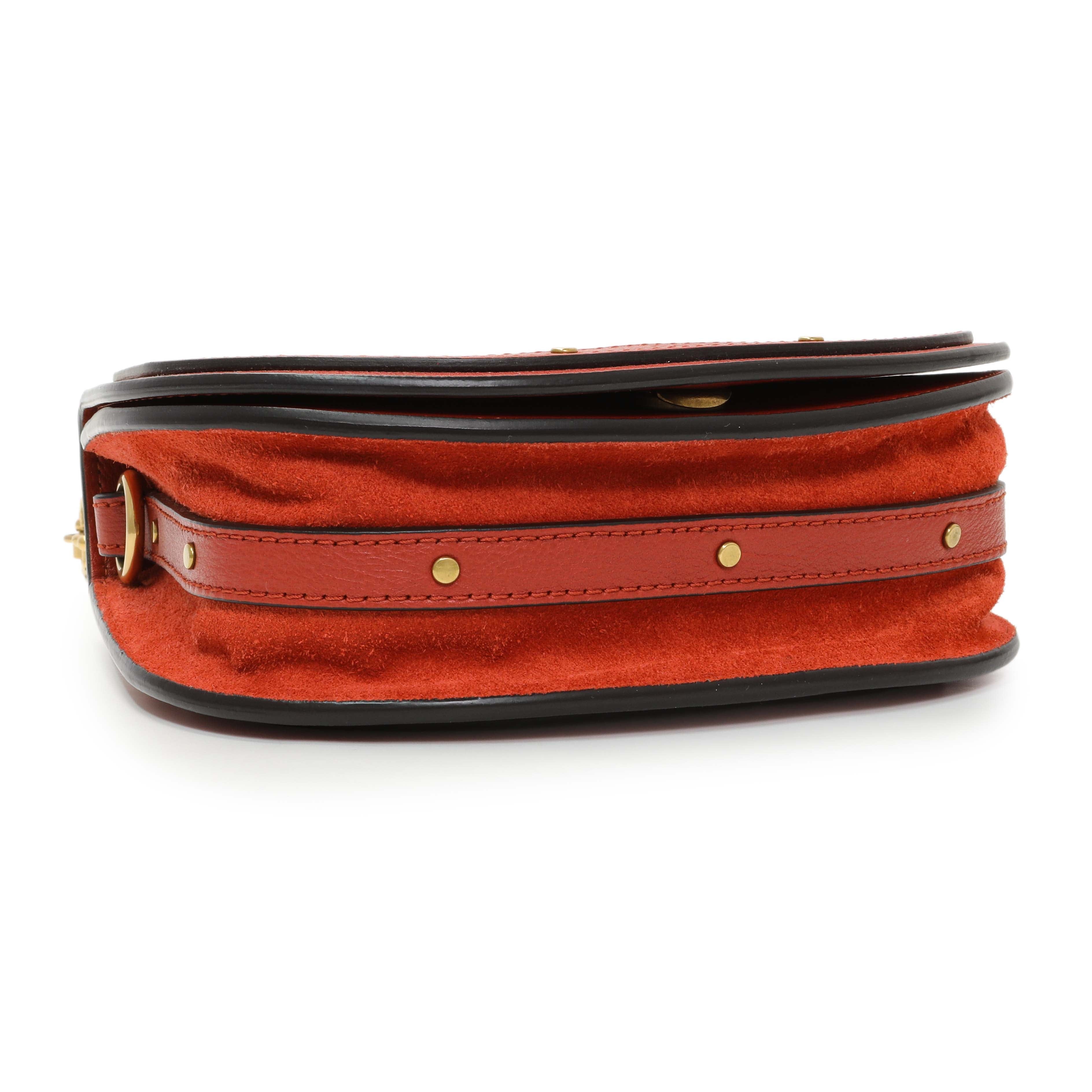 Chloe Red Calfskin Small Nile Bracelet Bag