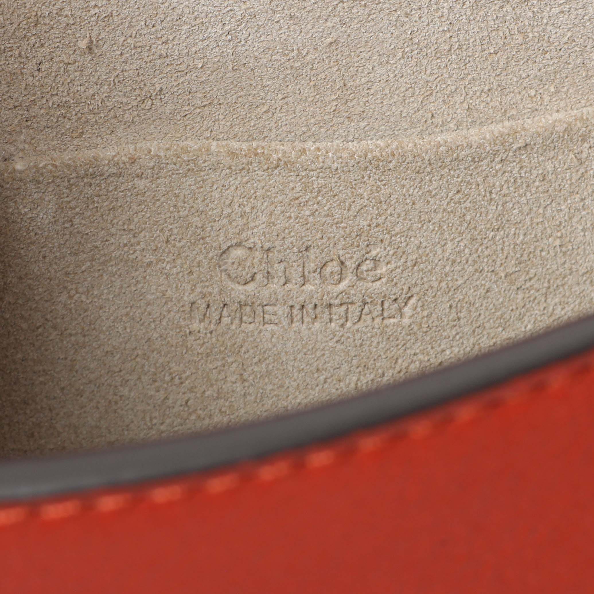Chloe Red Calfskin Small Nile Bracelet Bag