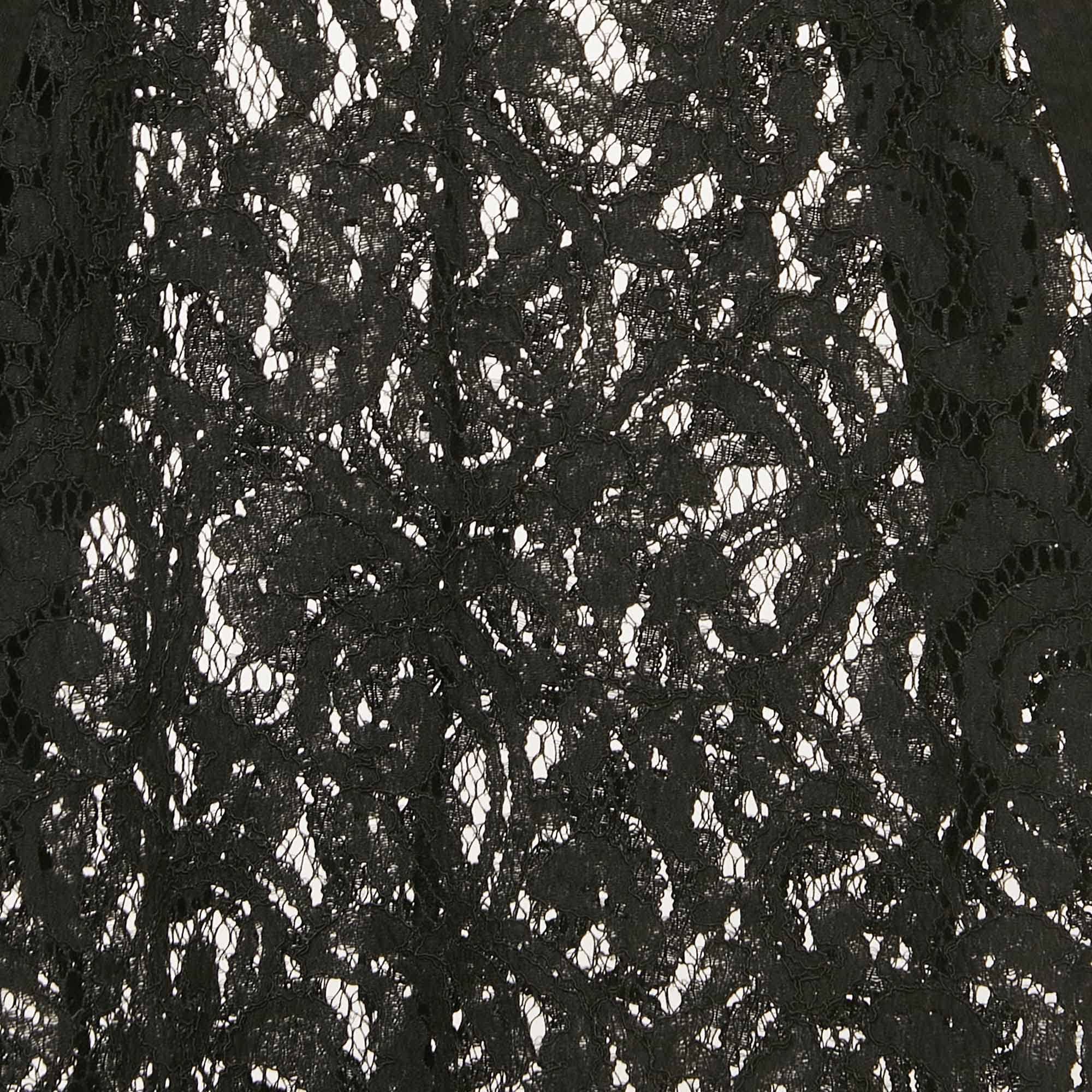 Sandro Black Lace Sheer Top