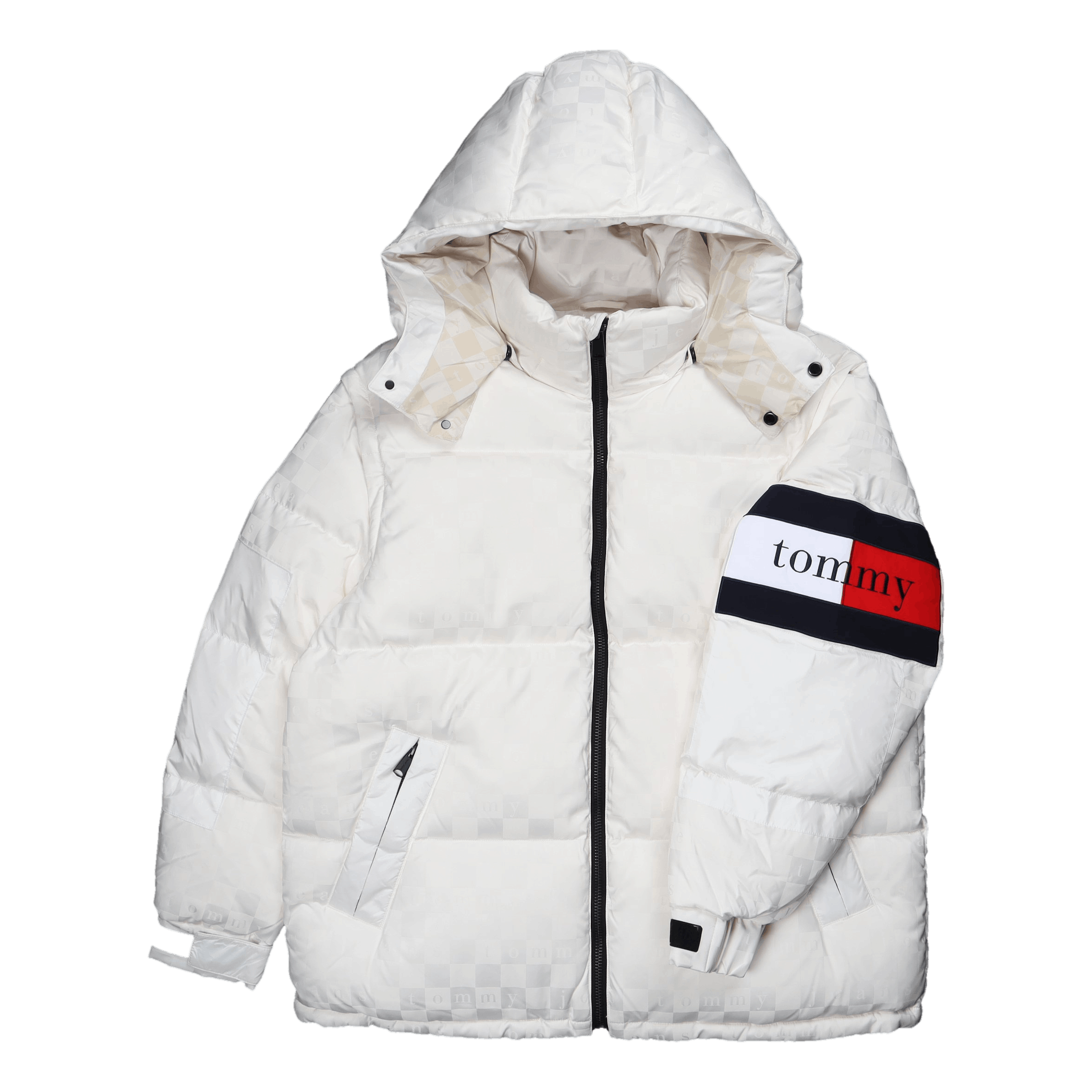 Tommy Jeans Tjcu Monogram Puffer Jacket Ancient White