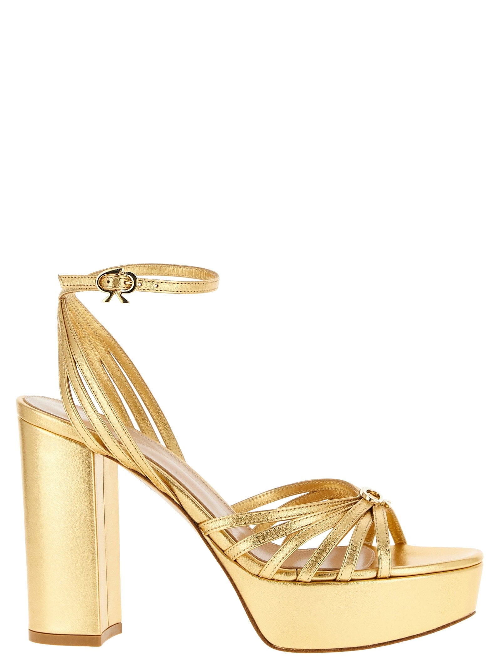 Gianvito Rossi Rita Platform Heel — Gold