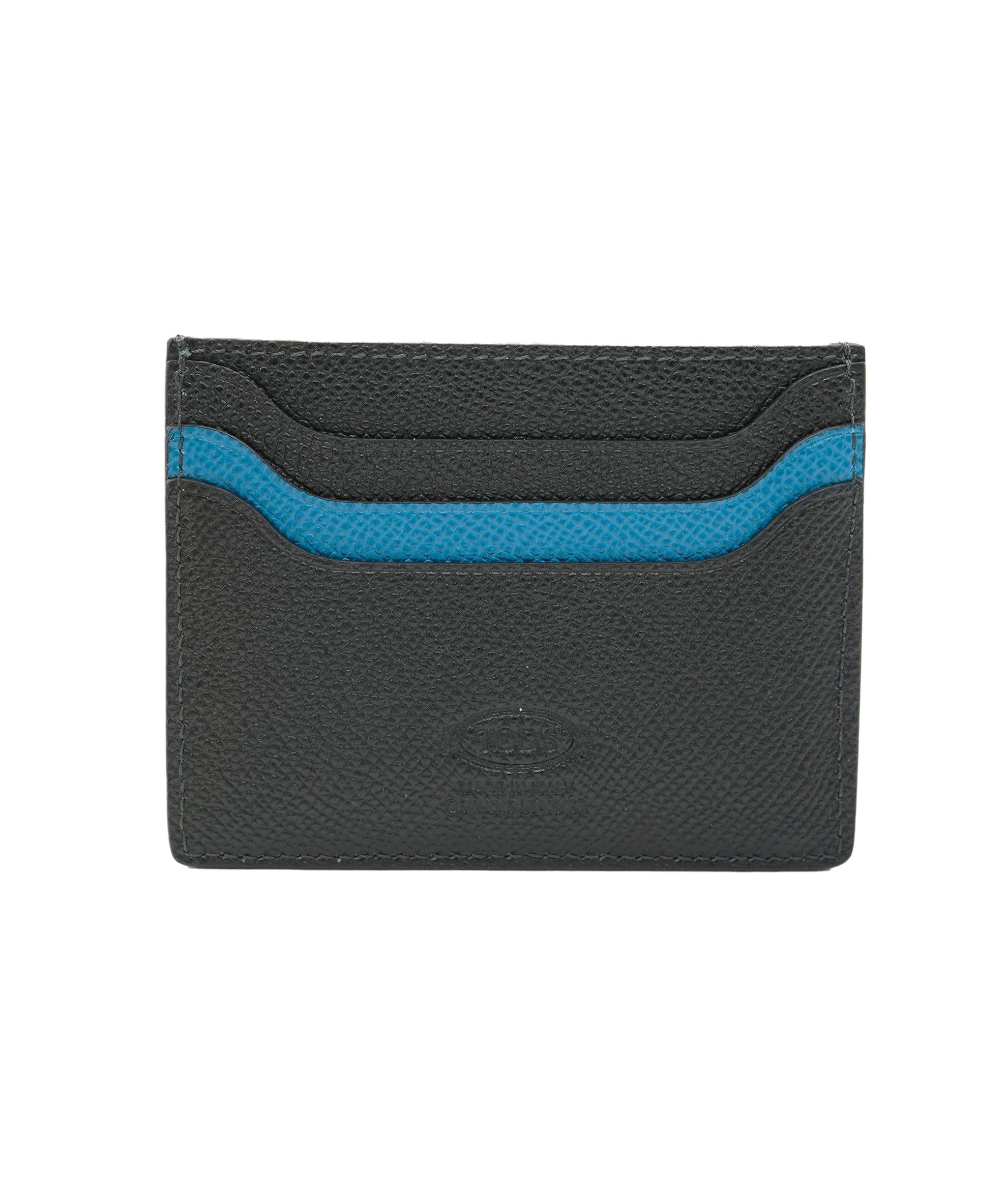 Tod's Leather Wallet Card Holdert in Navy Blue and Aqua Blue AKC0098