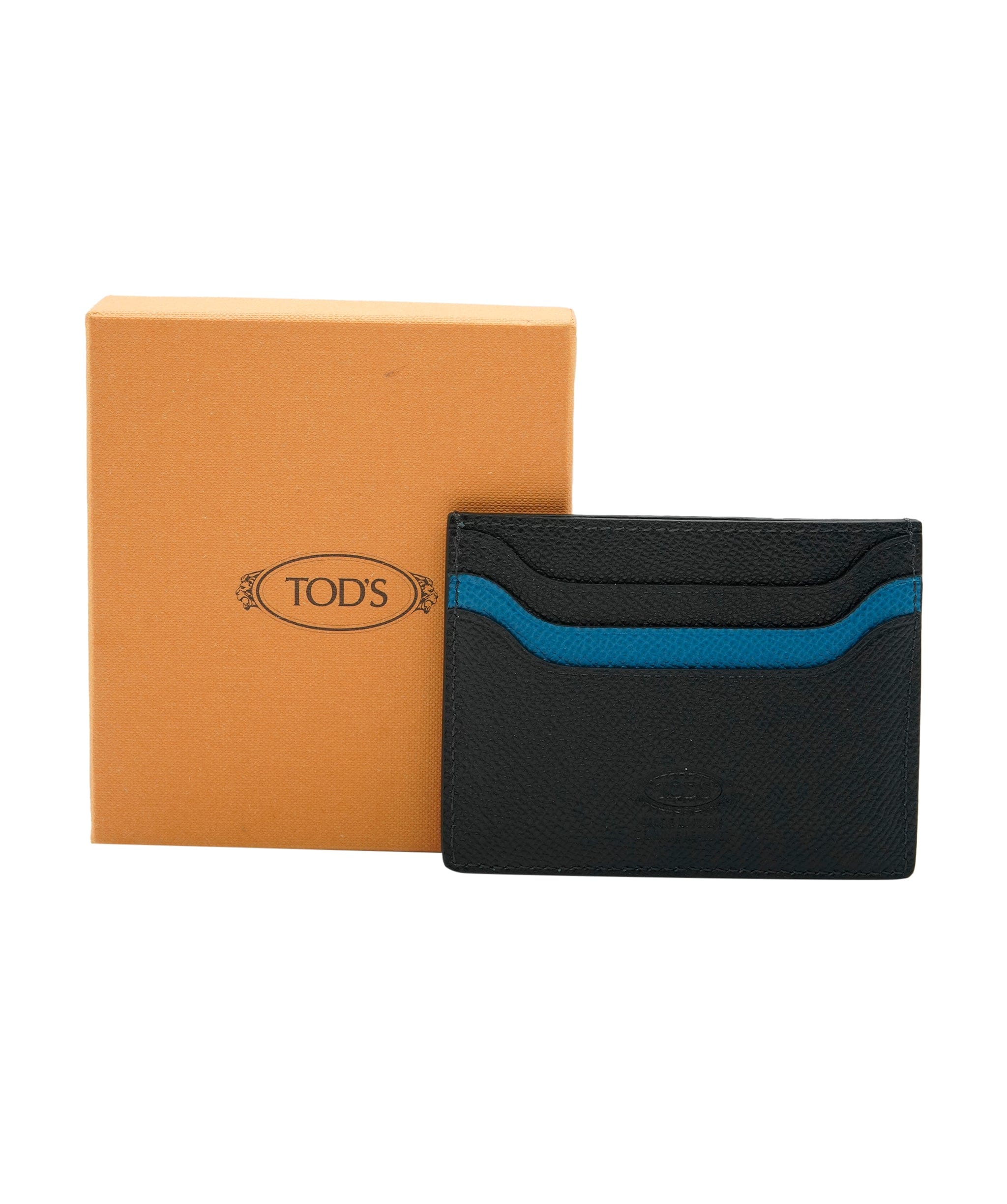 Tod's Leather Wallet Card Holdert in Navy Blue and Aqua Blue AKC0098