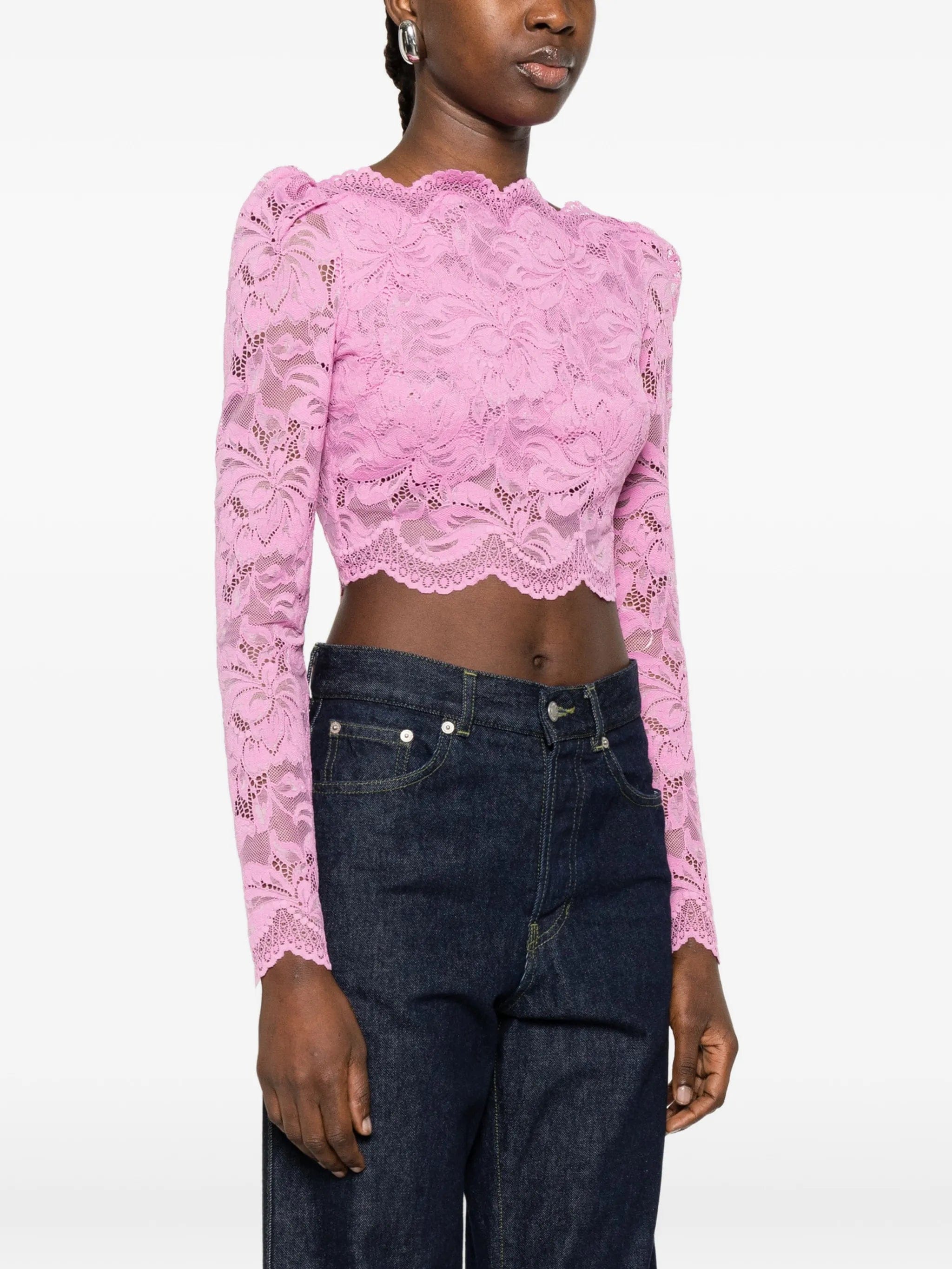 Rabanne lace boat - neck top