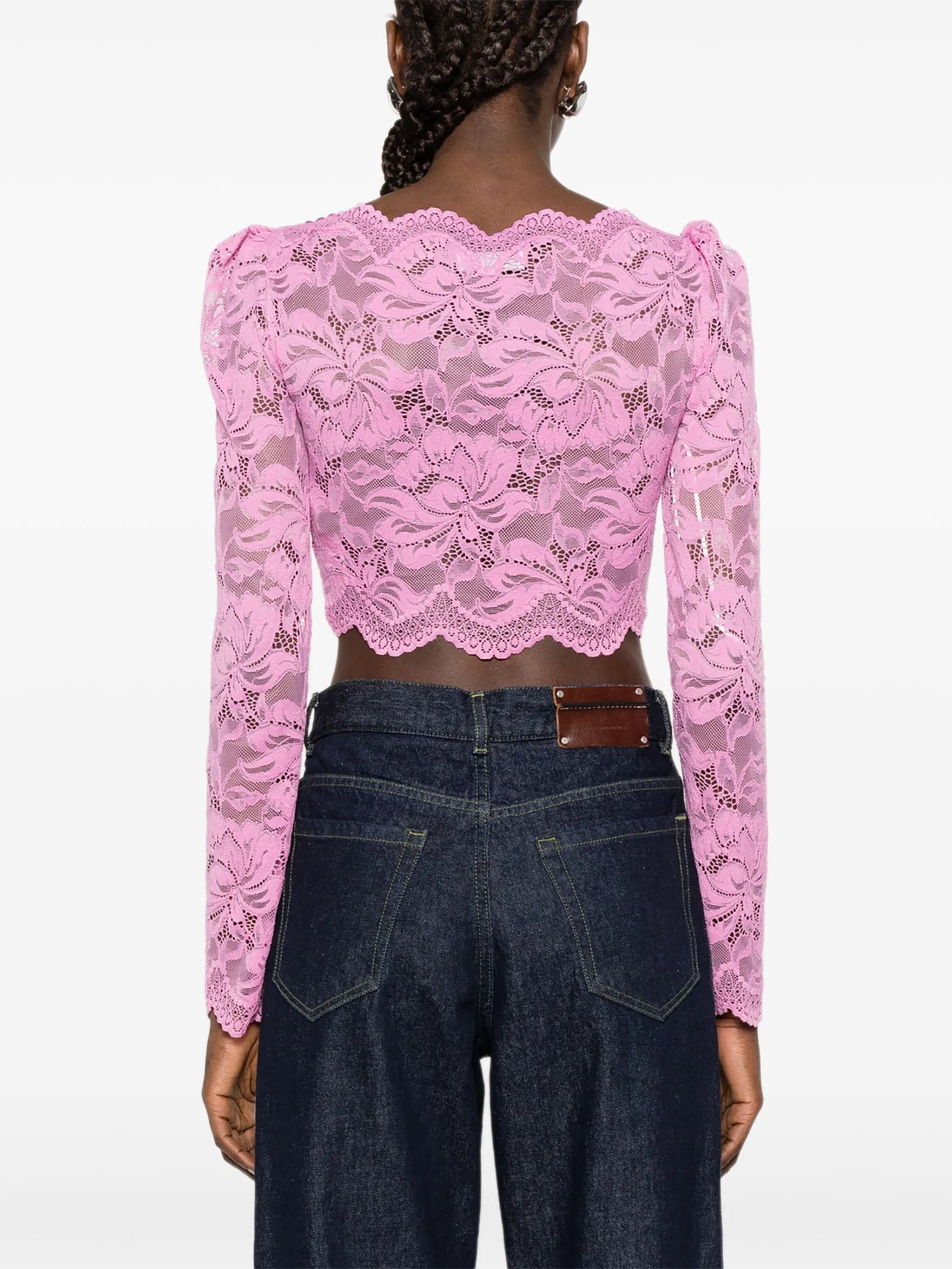 Rabanne lace boat - neck top
