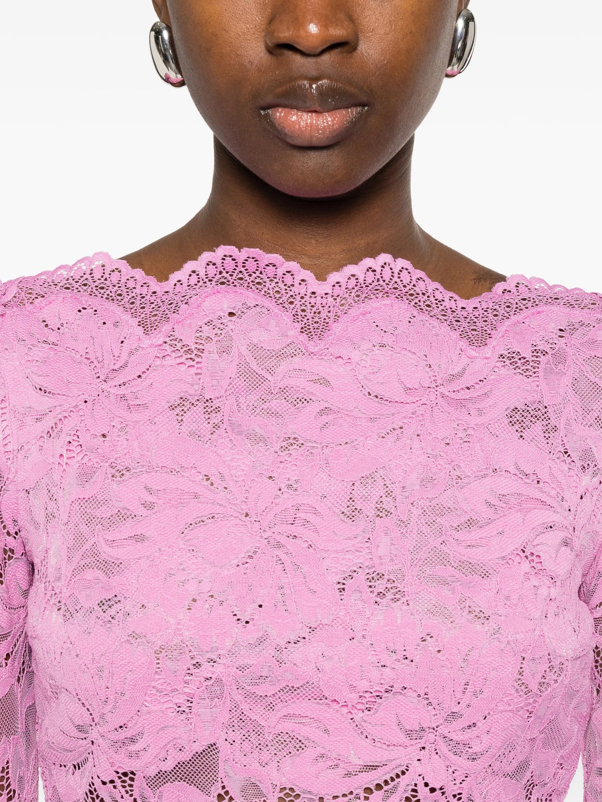 Rabanne lace boat - neck top