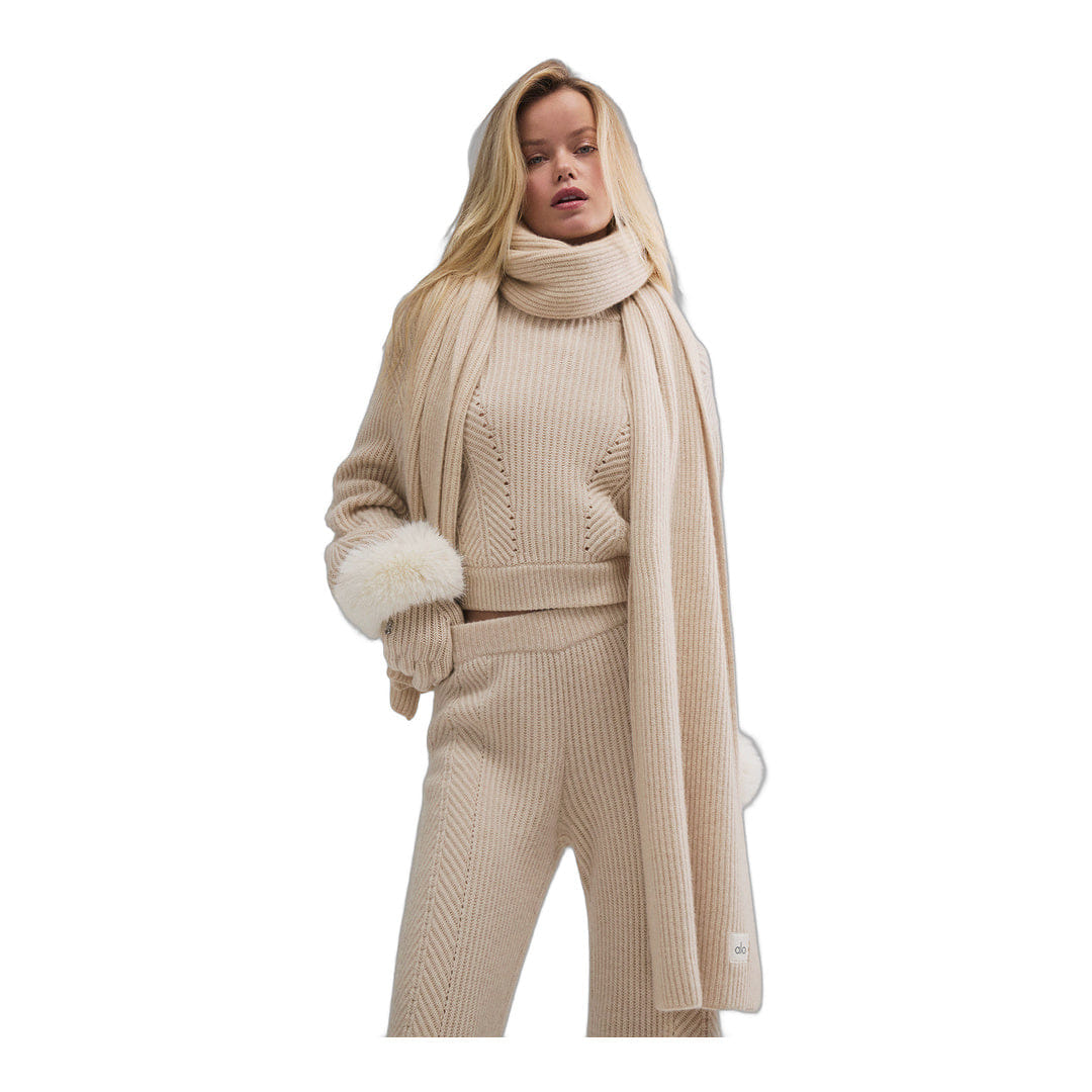 ALO Yoga alo Courchevel Cashmere Scarf - Birch Heather