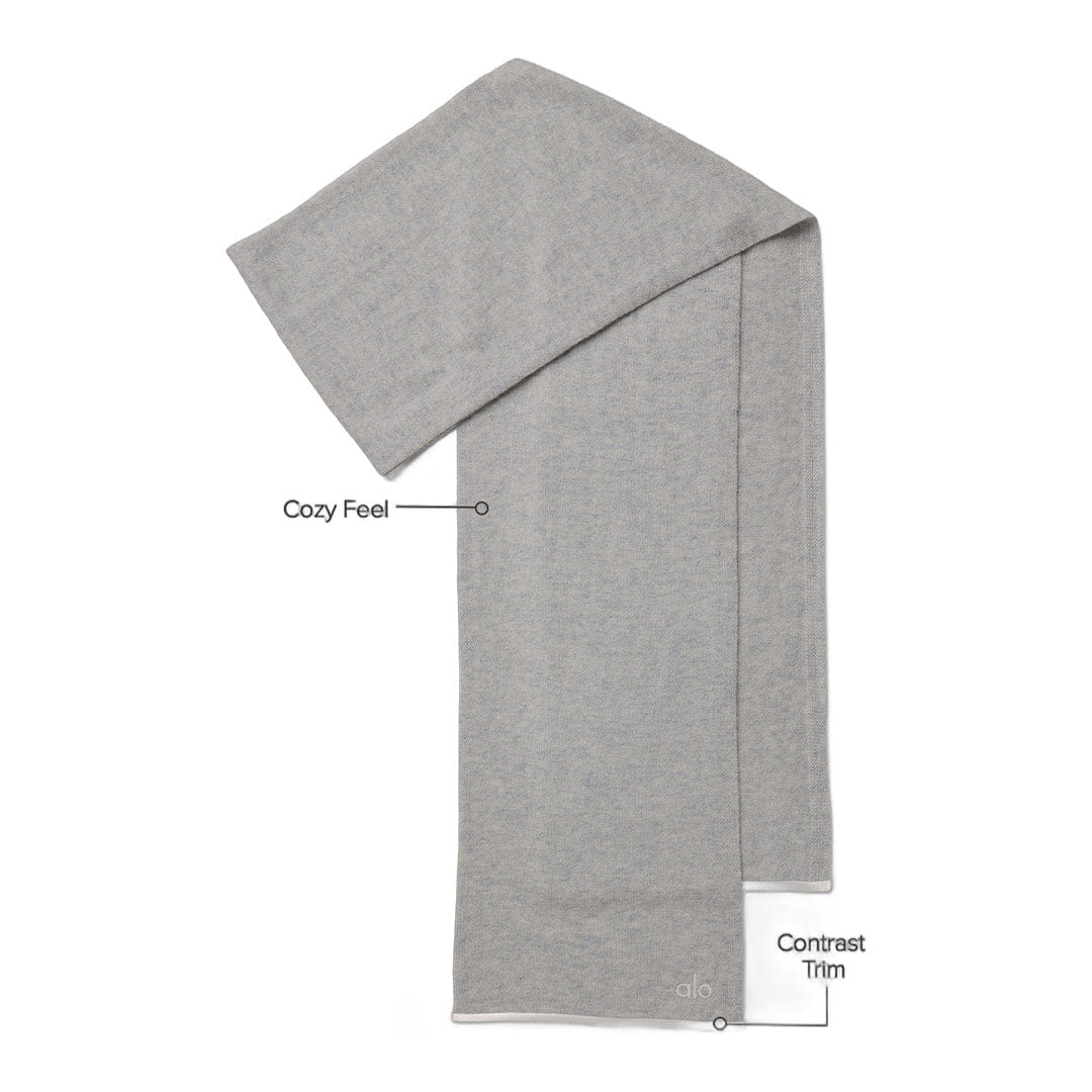 ALO Yoga alo Cashmere Light Frosted Scarf - Light Heather Grey/Ivory