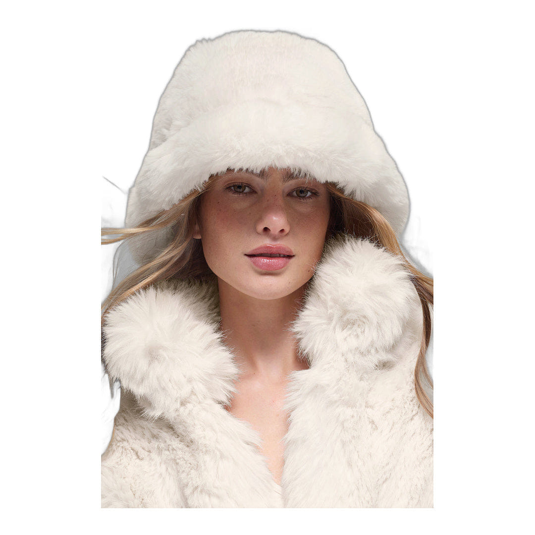 ALO Yoga alo Faux Fur Starstruck Bucket Hat - Ivory
