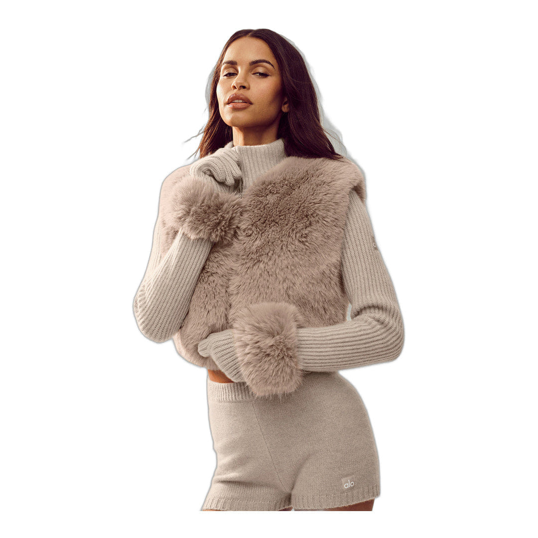 ALO Yoga alo Courchevel Cashmere Gloves - Oat Heather