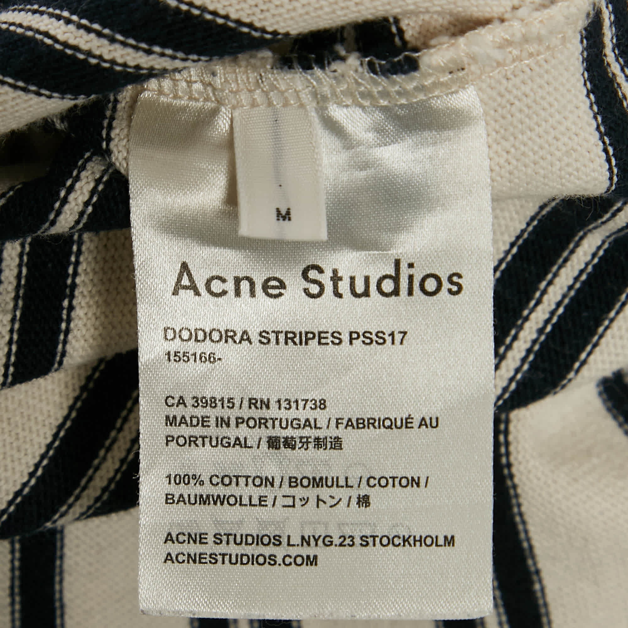 Acne Studios White/blue Dodora Striped Jersey T - Shirt Dress