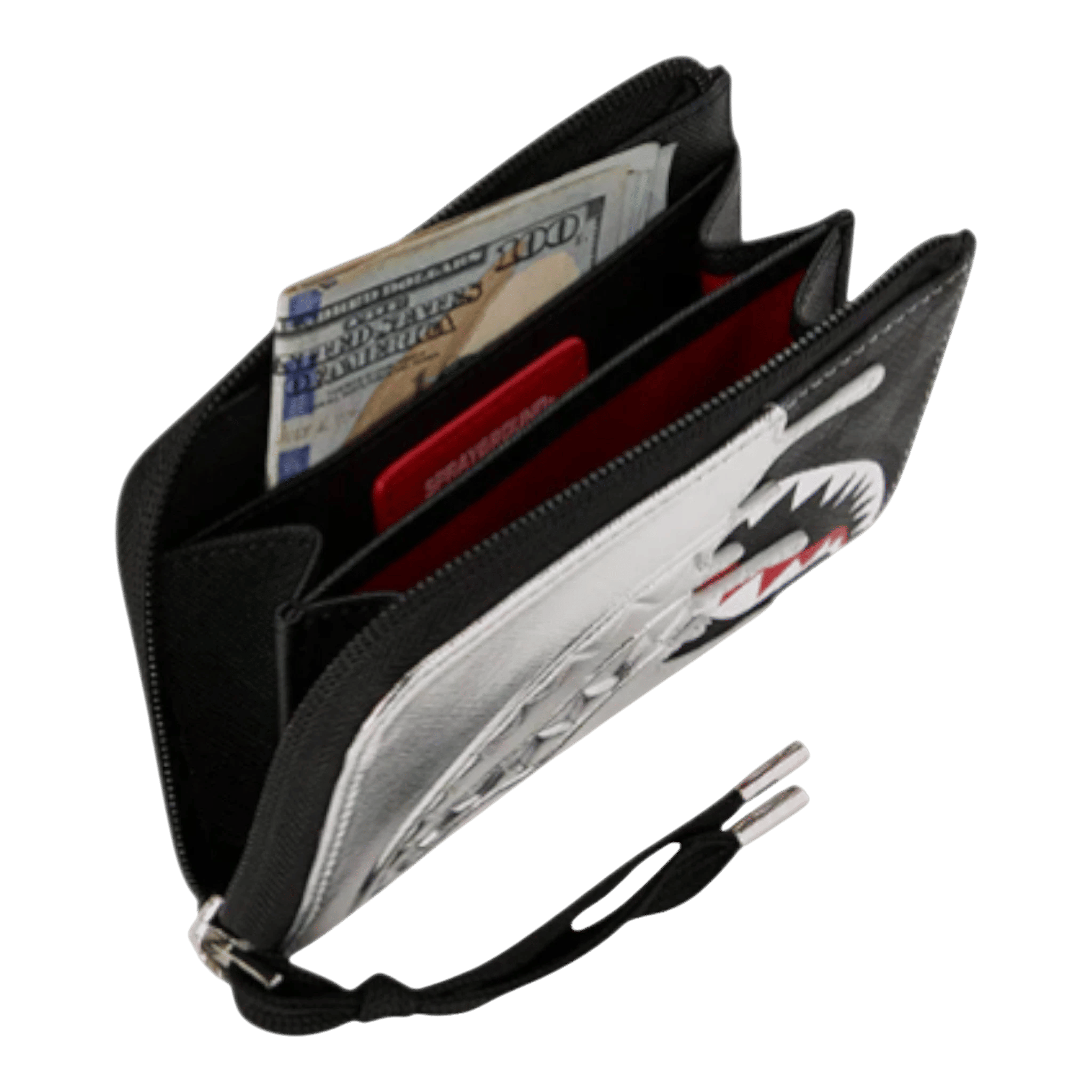 Sprayground Silver Side Drip Wallet – Metallic Silver