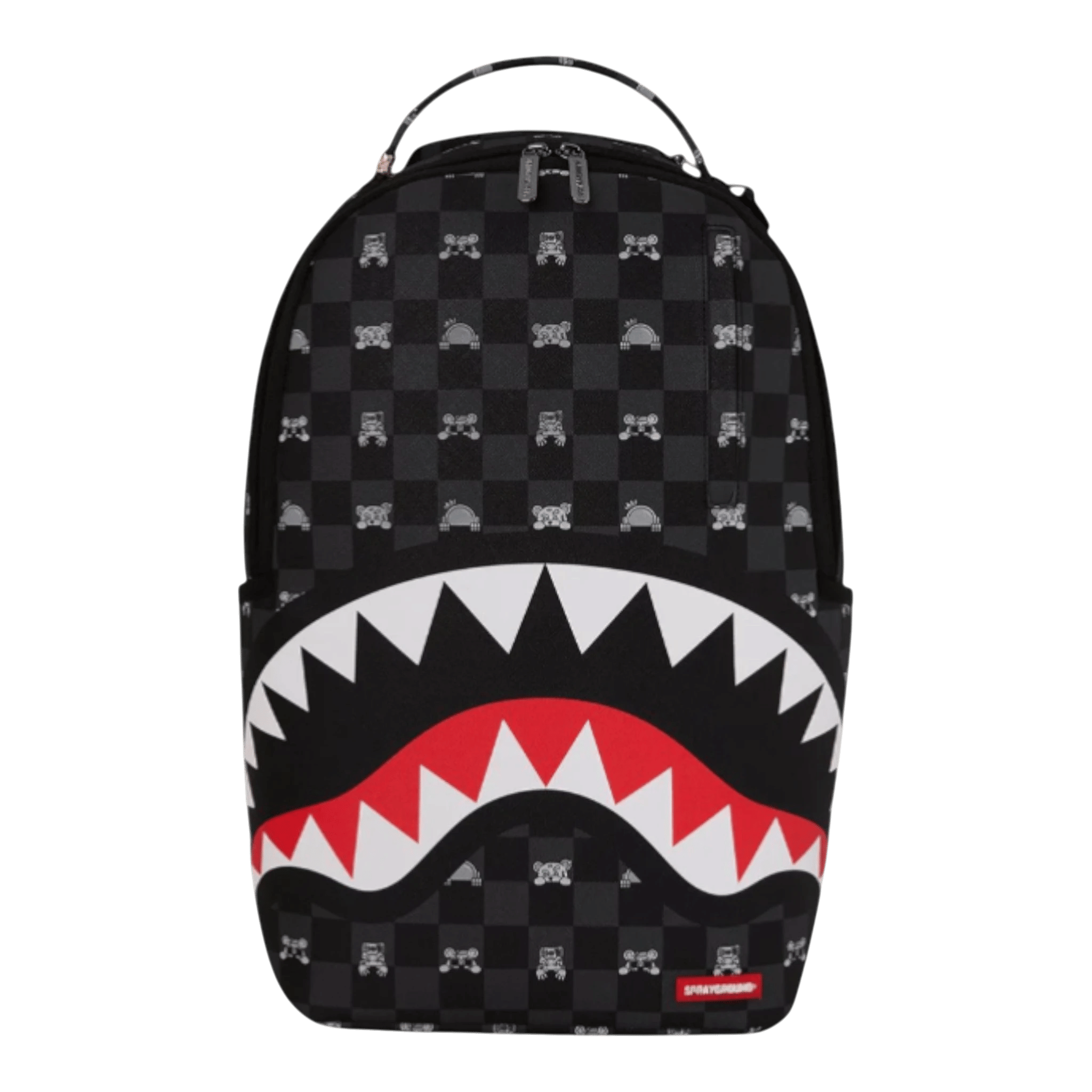 Sprayground Gray Peeking Character Check Backpack