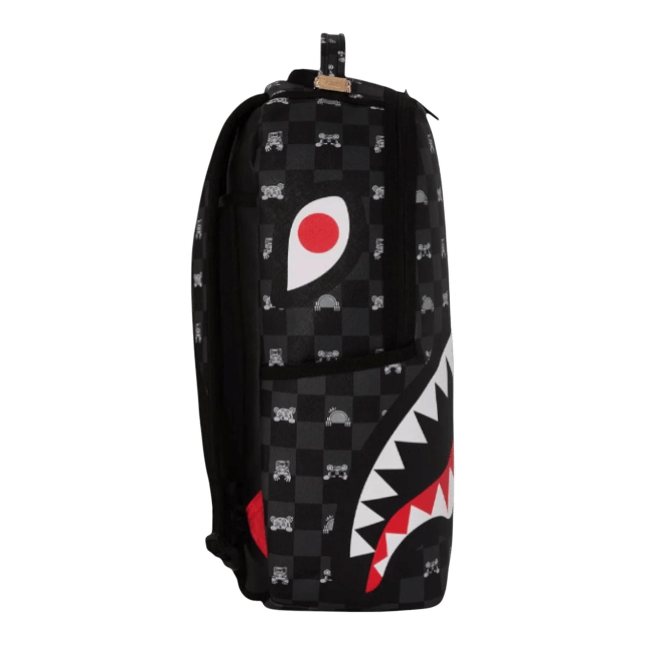 Sprayground Gray Peeking Character Check Backpack