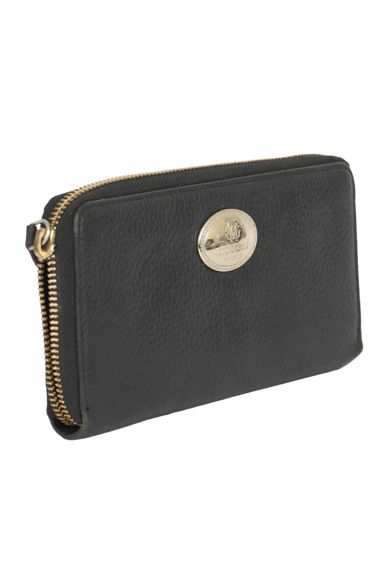 Roberto Cavalli Logo Black Wallet