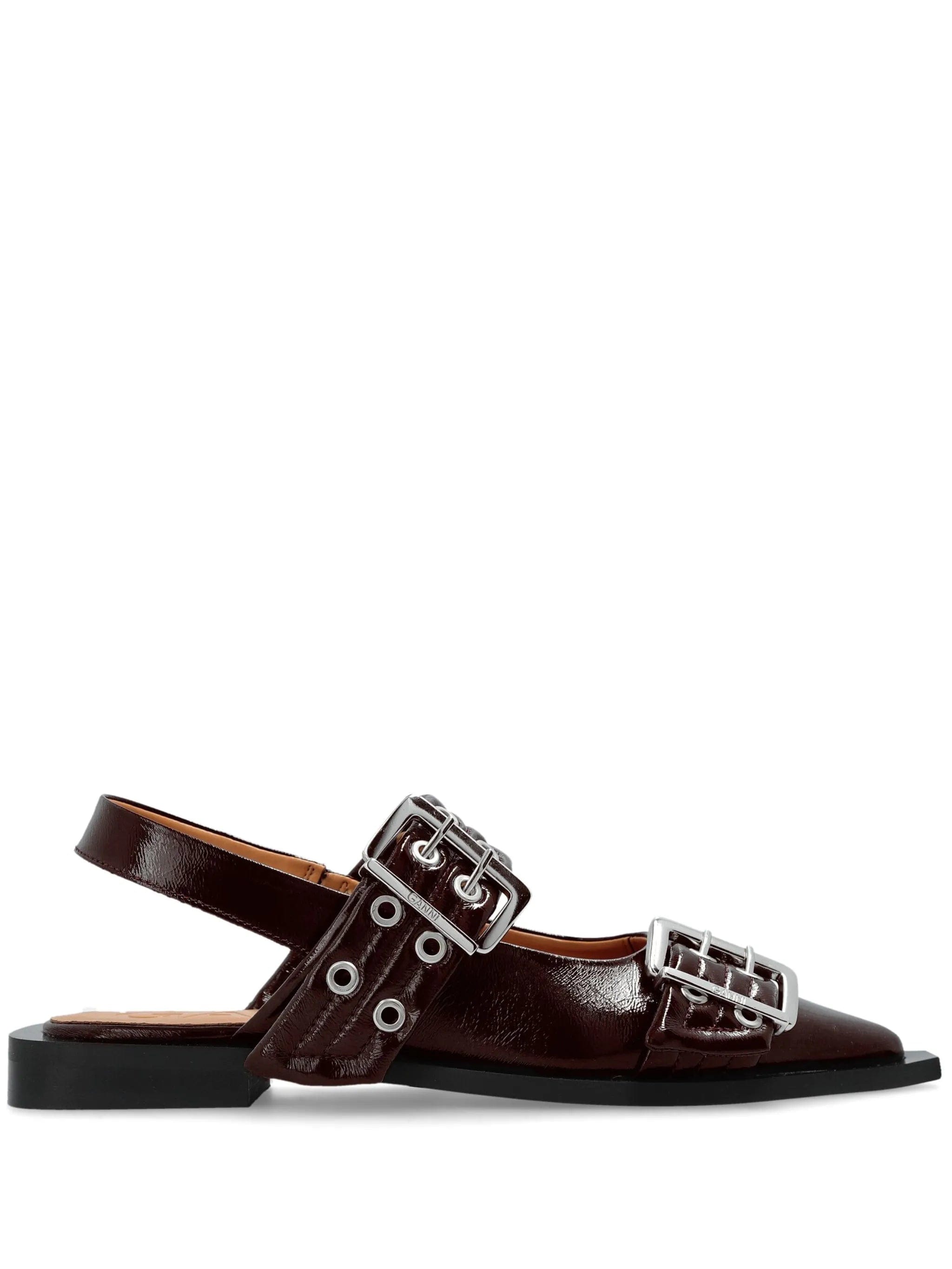 GANNI buckle ballerina shoes