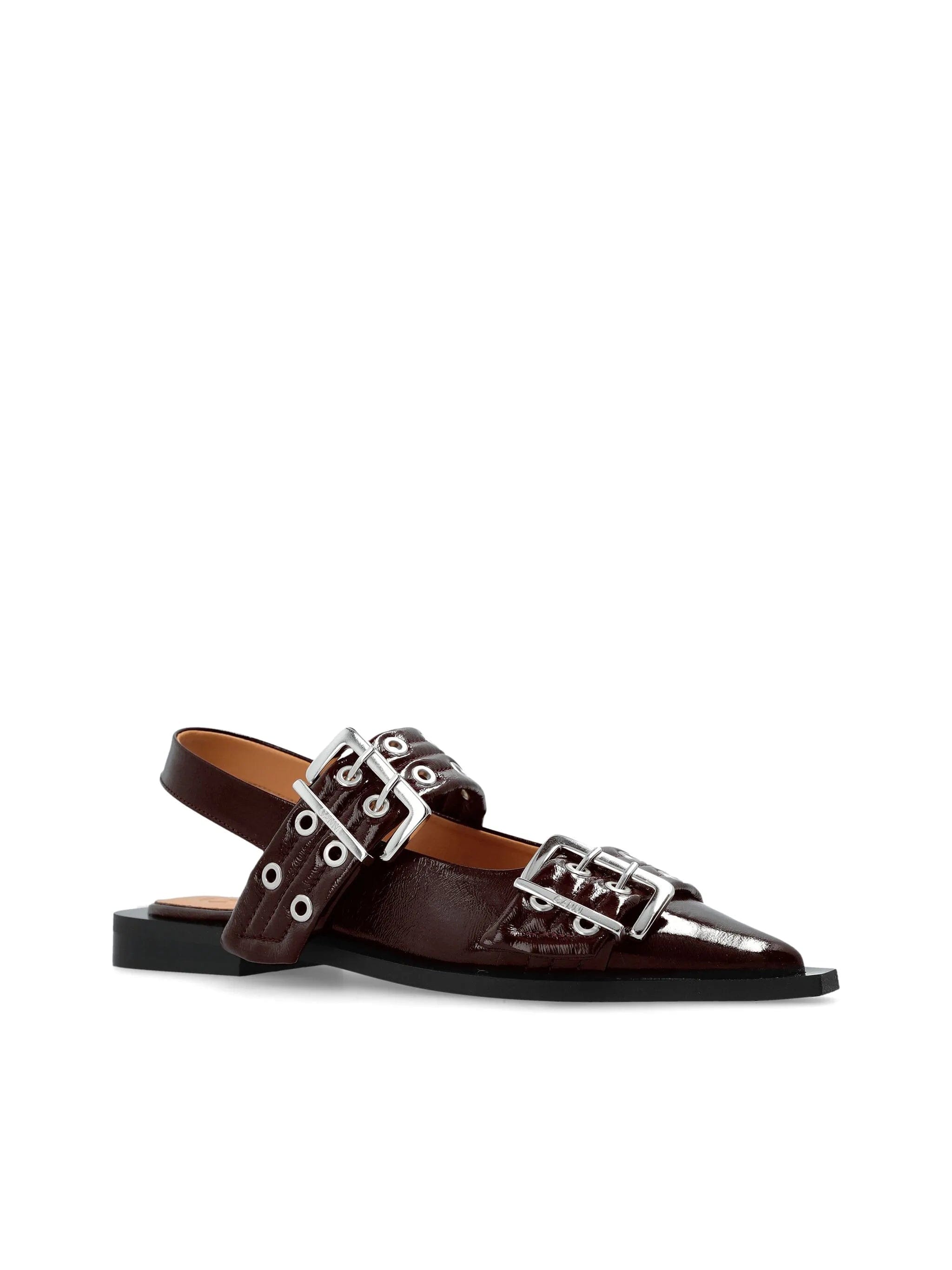 GANNI buckle ballerina shoes