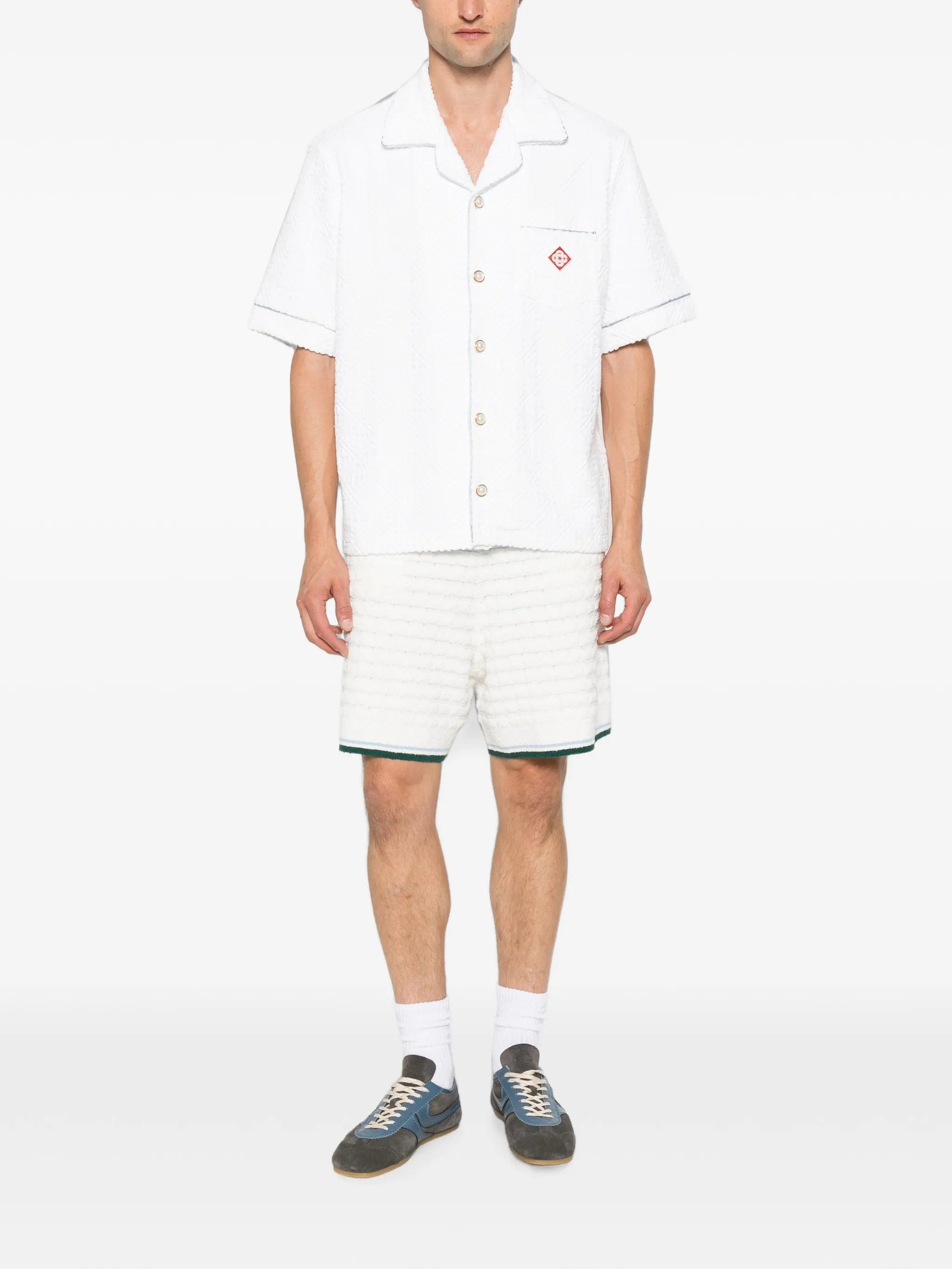 Casablanca terry - cloth drawstring - fastening shorts