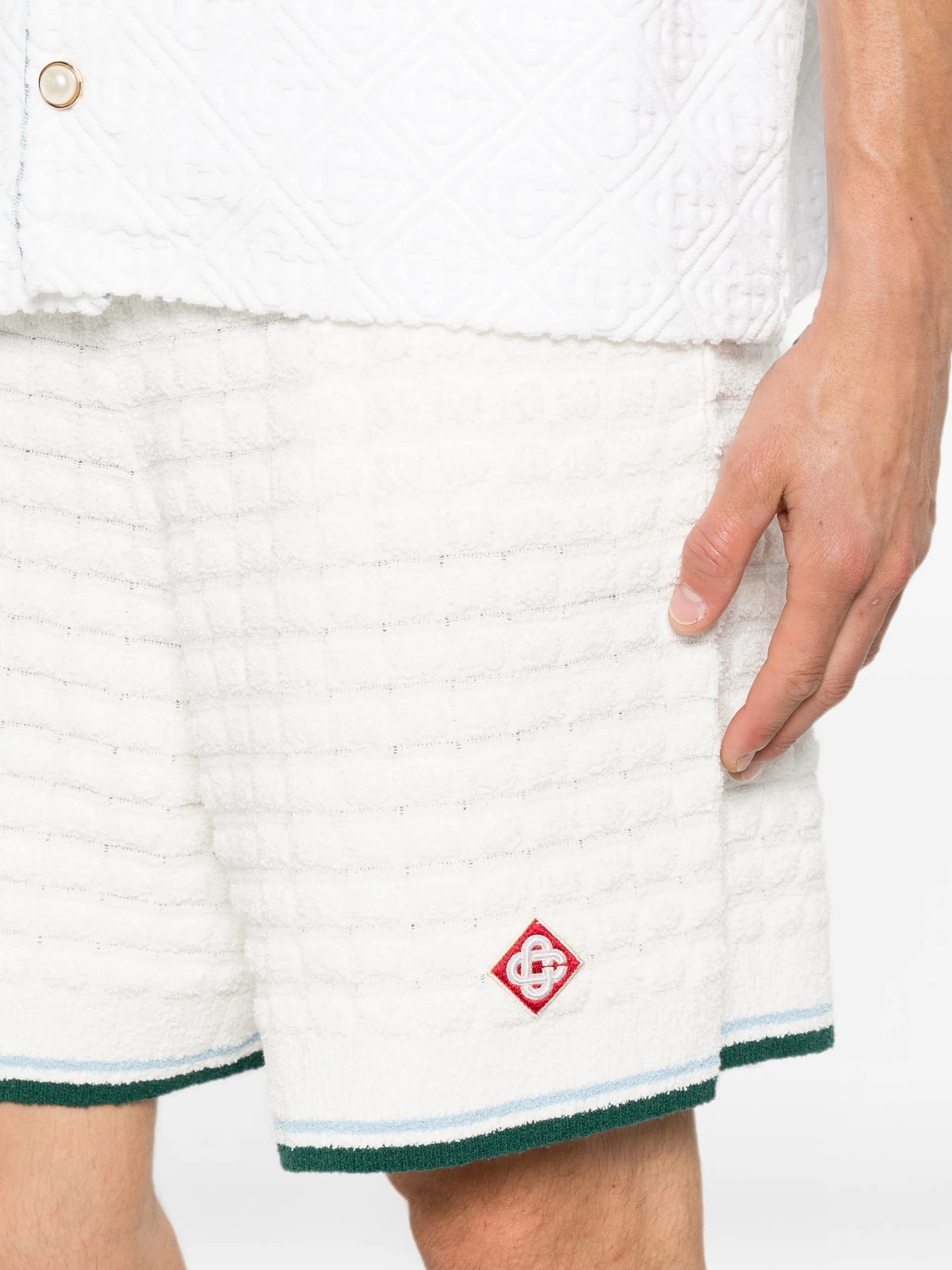 Casablanca terry - cloth drawstring - fastening shorts