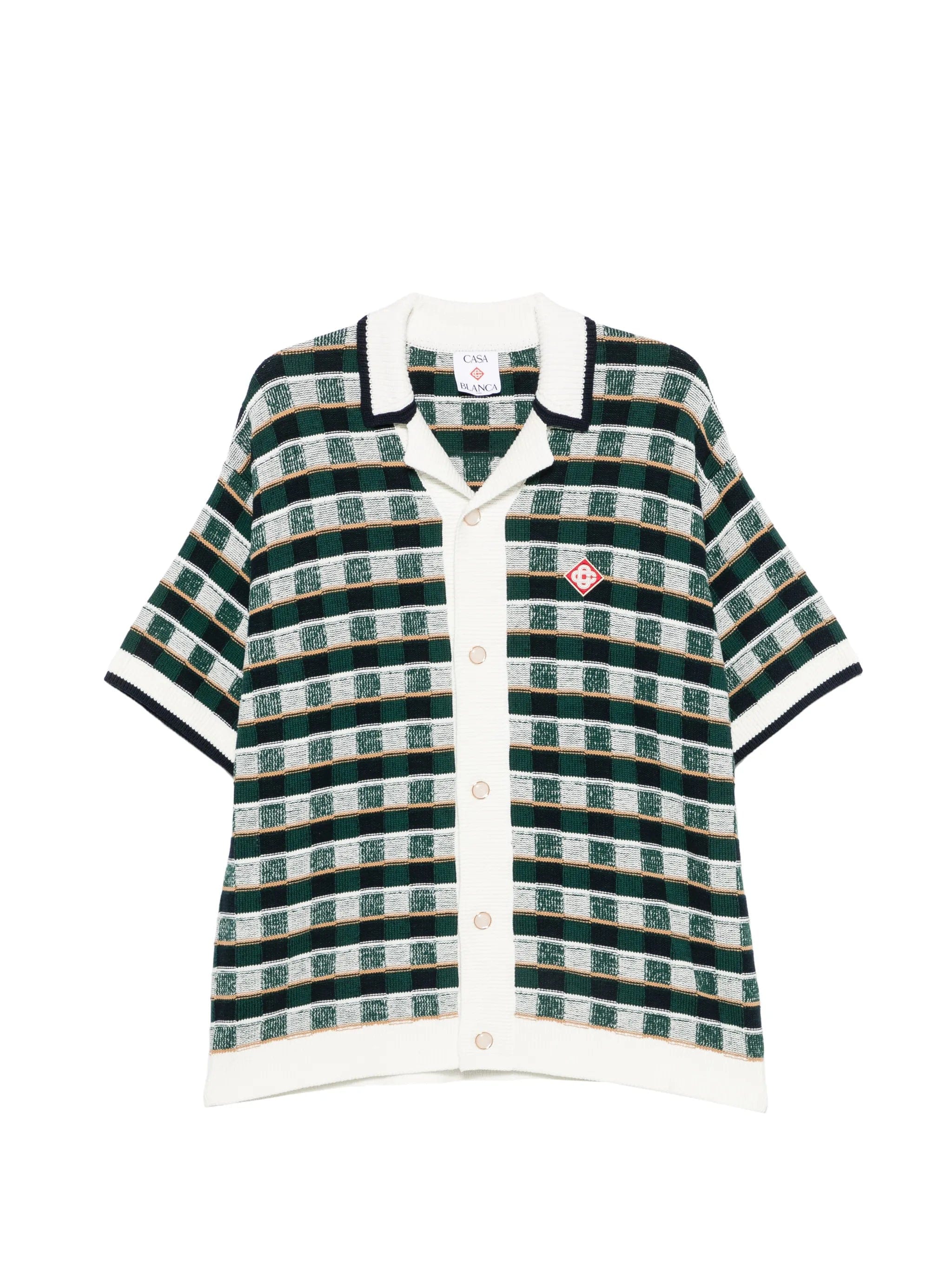 Casablanca check - knit short - sleeve shirt