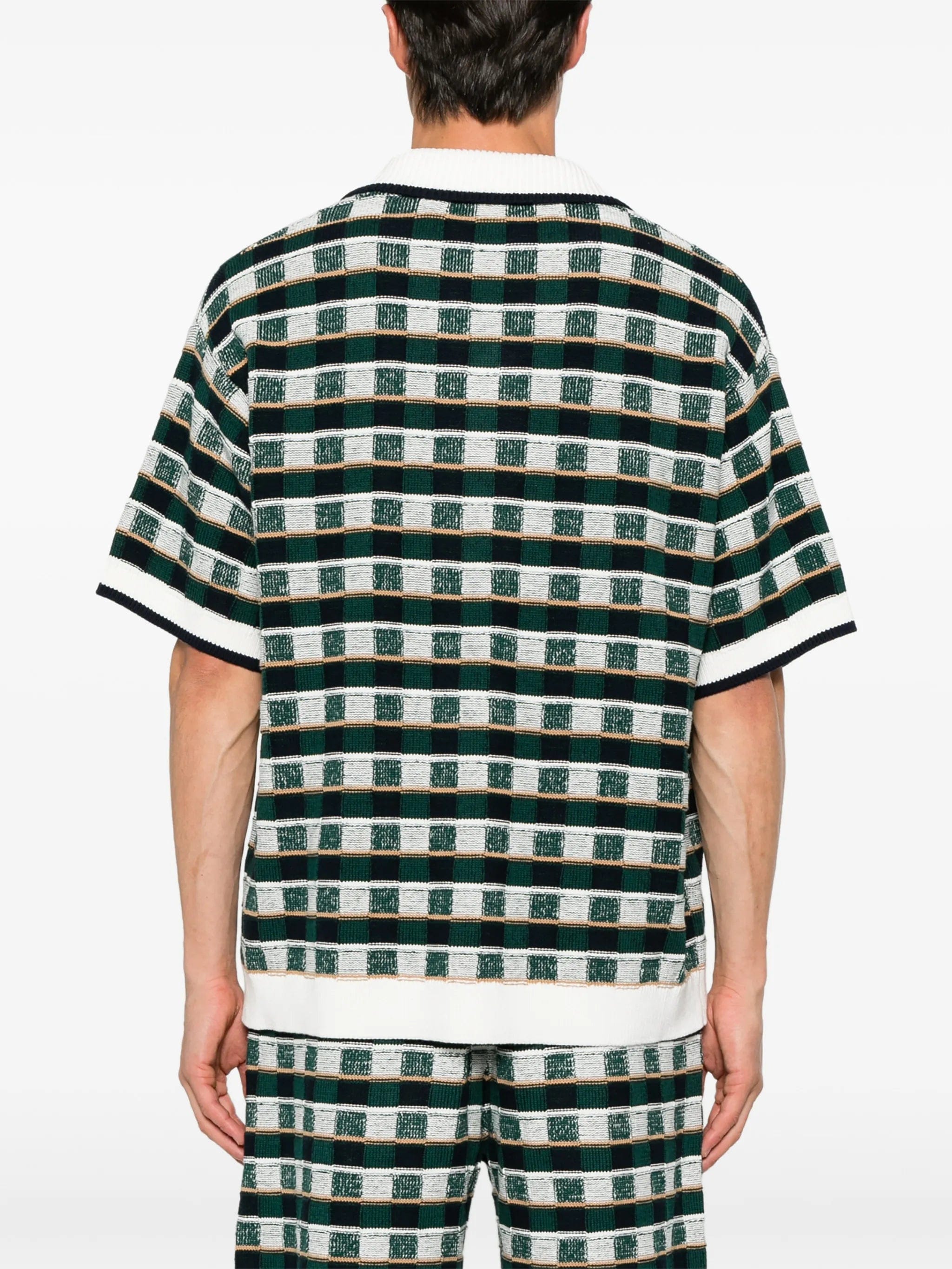 Casablanca check - knit short - sleeve shirt